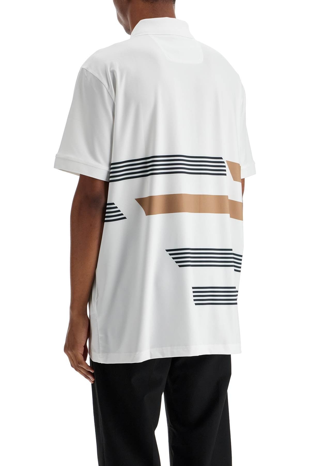 printed stretch jersey polo shirt