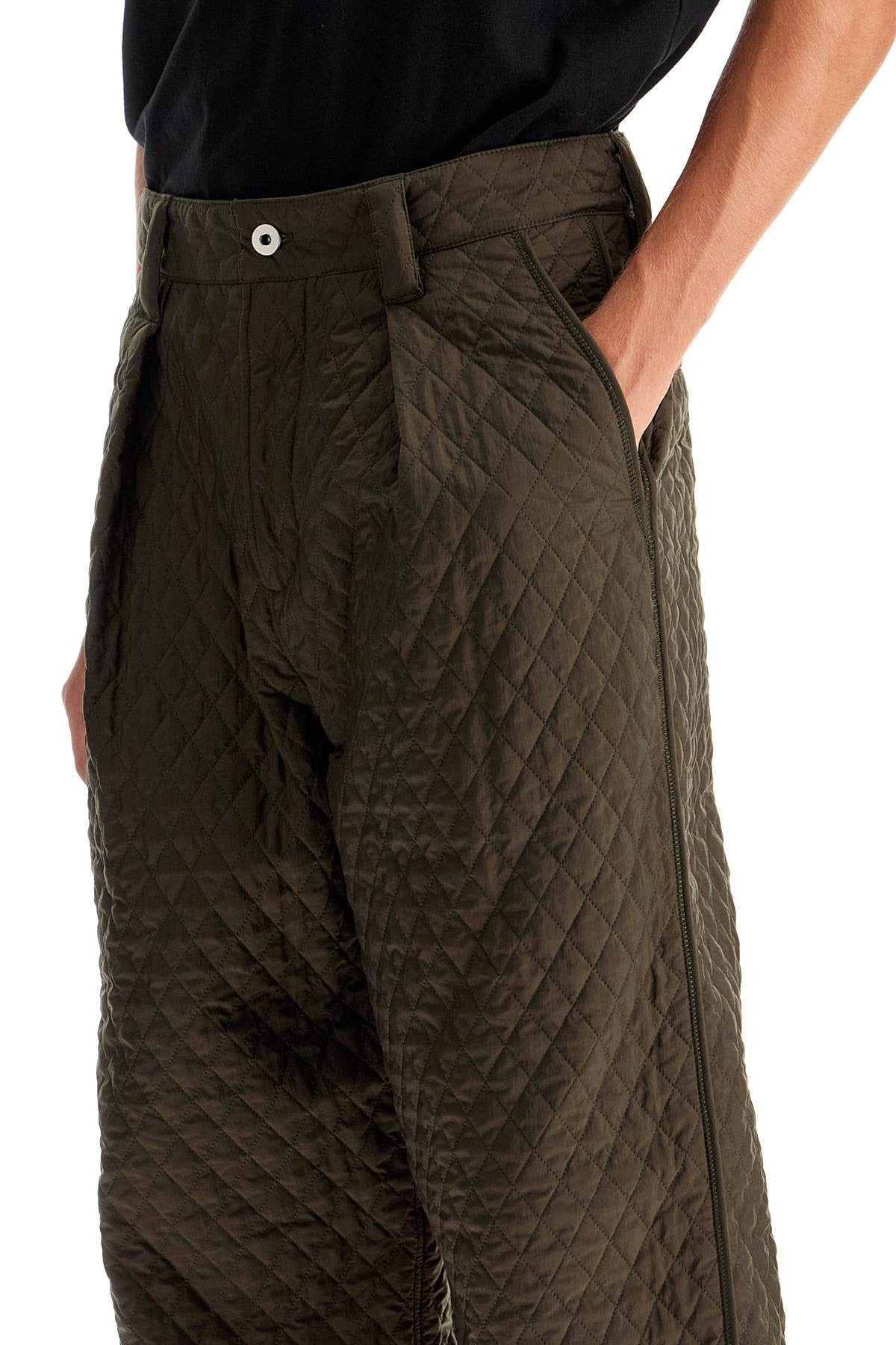 quilted nylon pants for