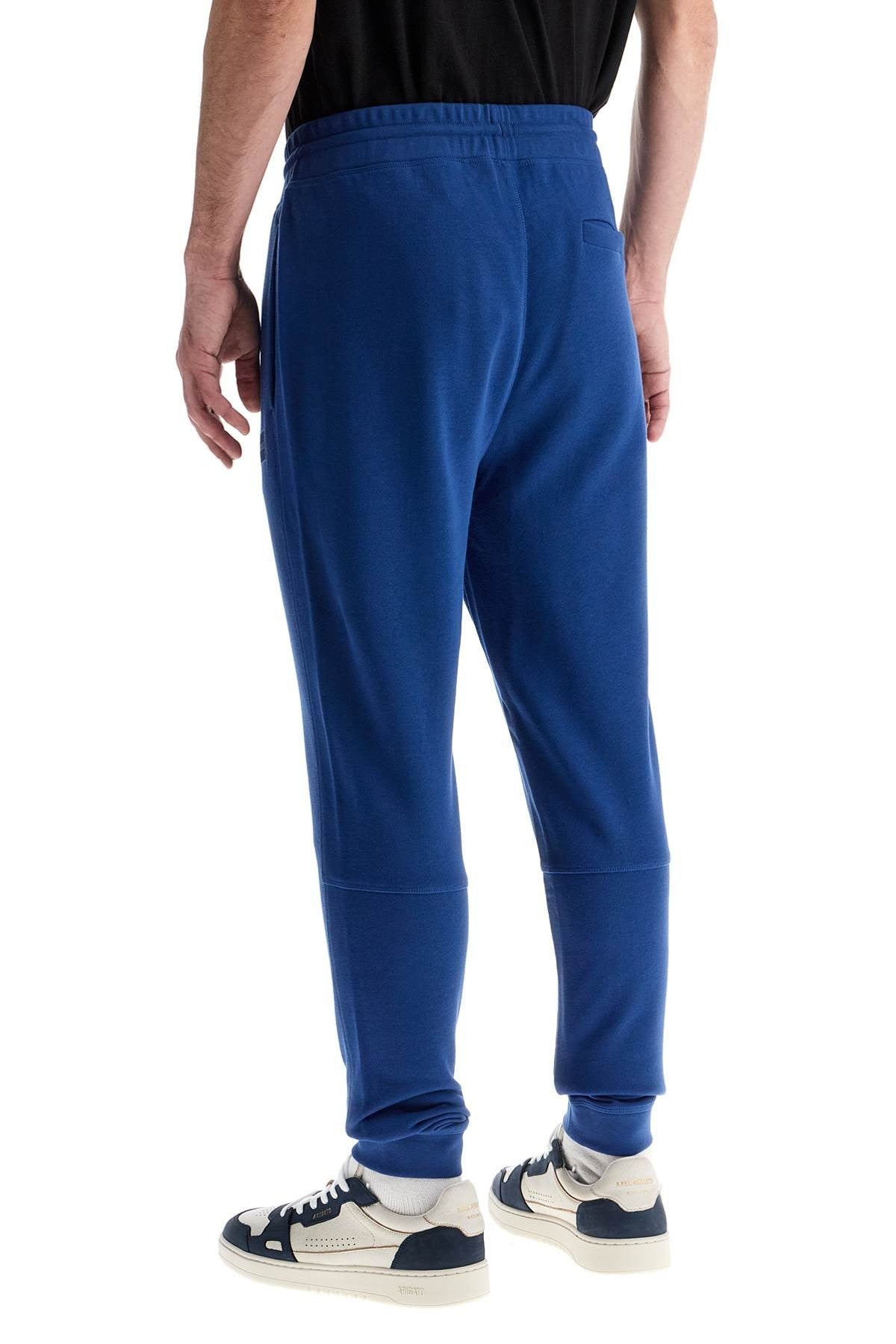 regular fit high-waisted blue cotton pants