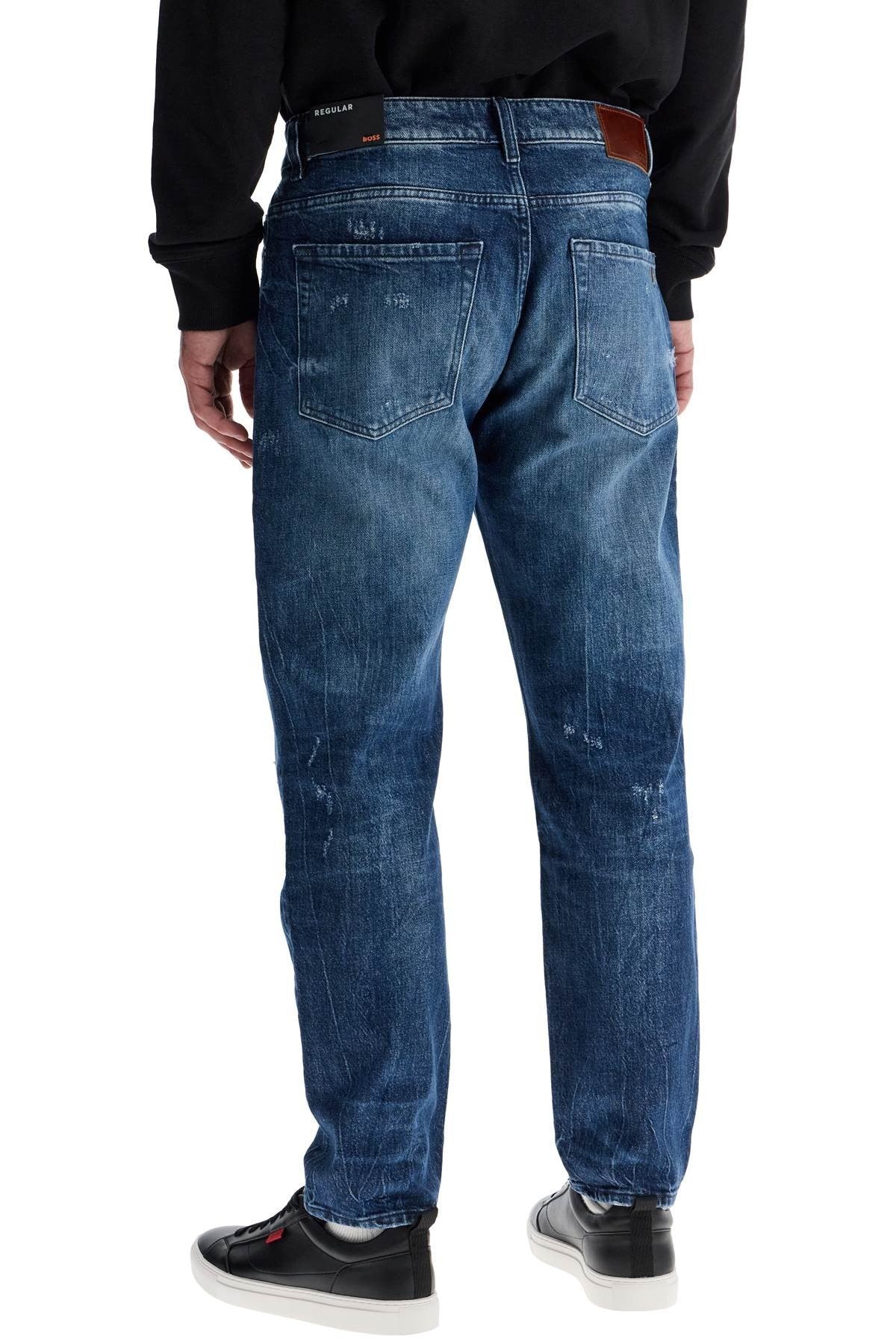 regular fit turquoise jeans with faded effect