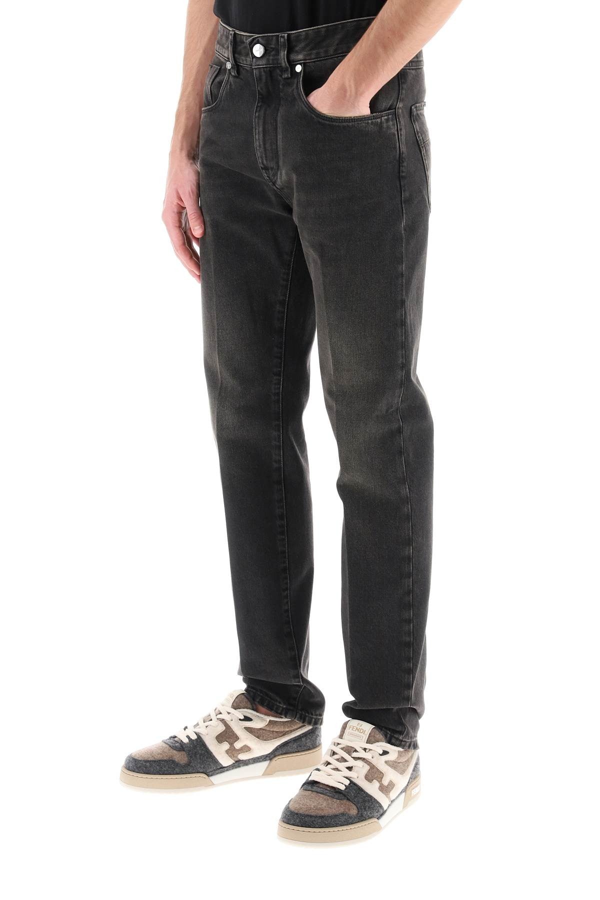 regular jeans with tailored crease