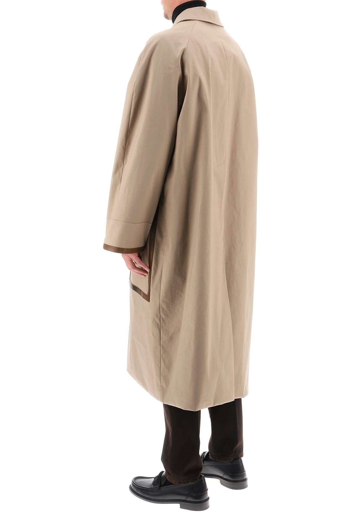 reversible trench coat in cotton