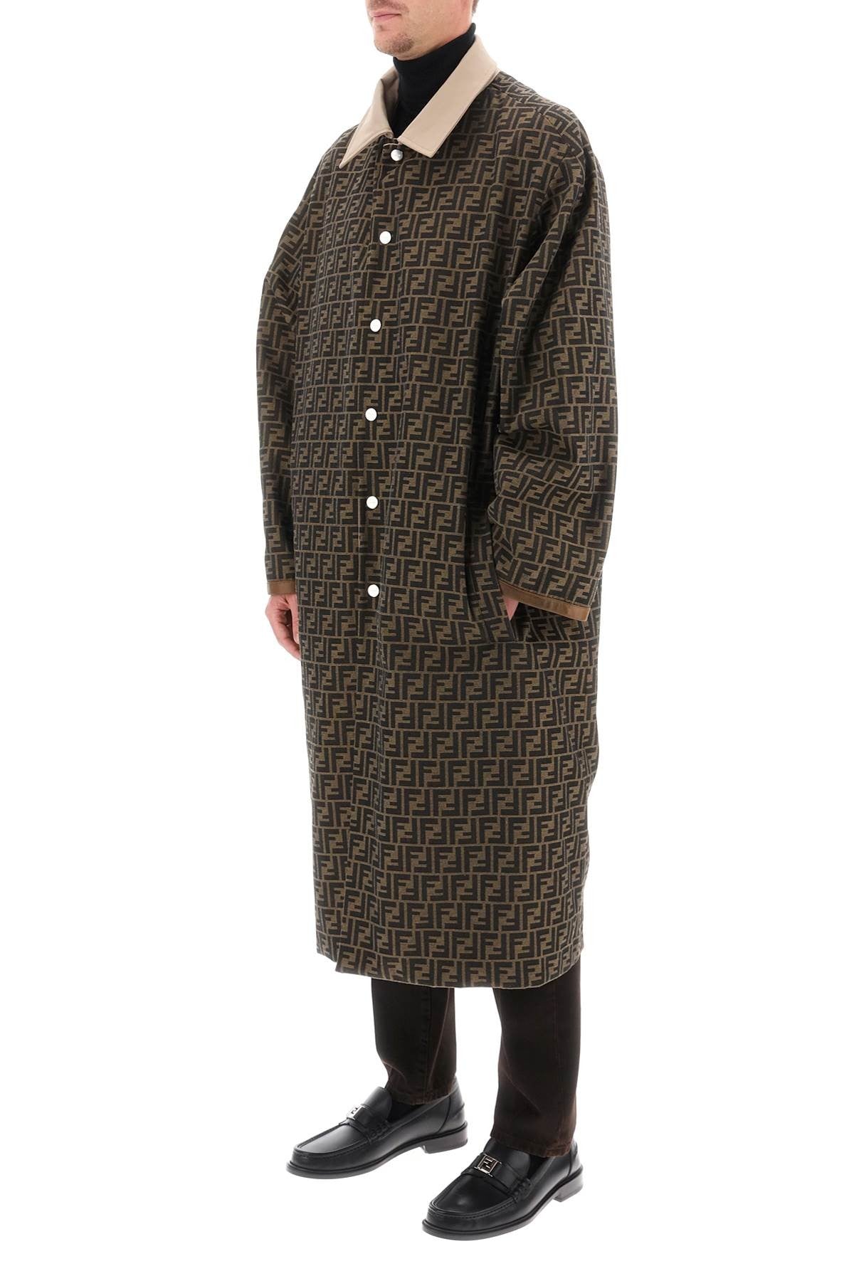 reversible trench coat in cotton