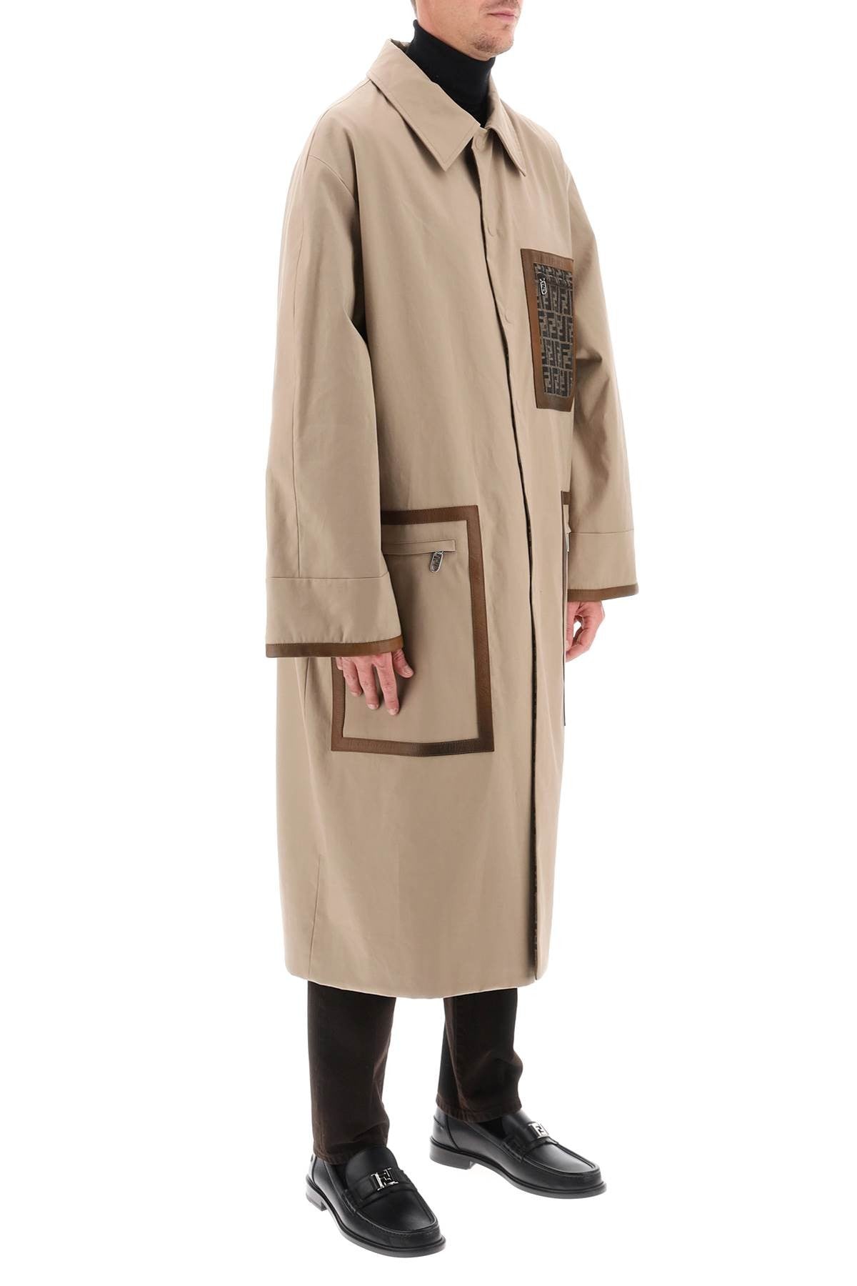 reversible trench coat in cotton