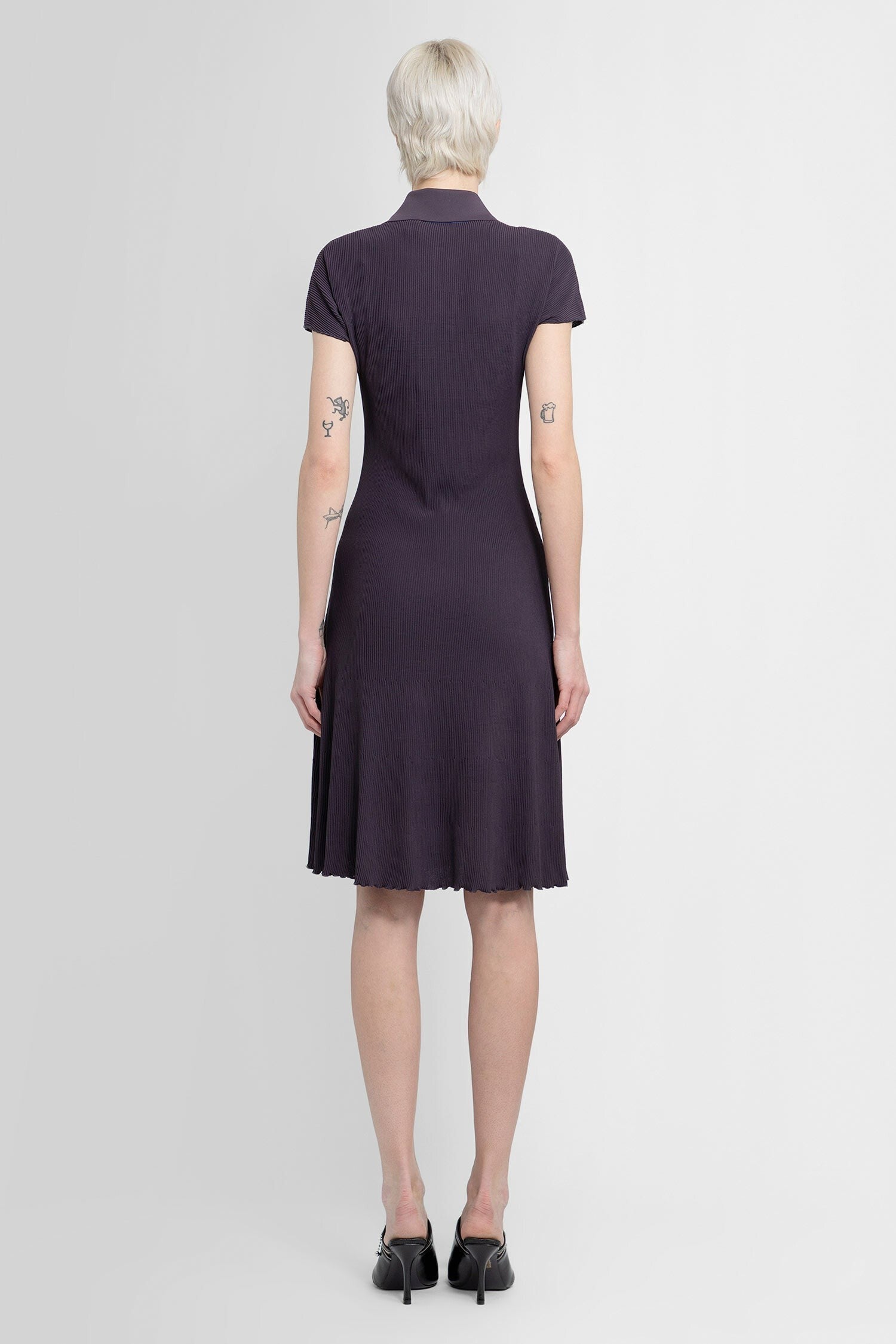 Ribbed Stretch Viscose Midi Dress