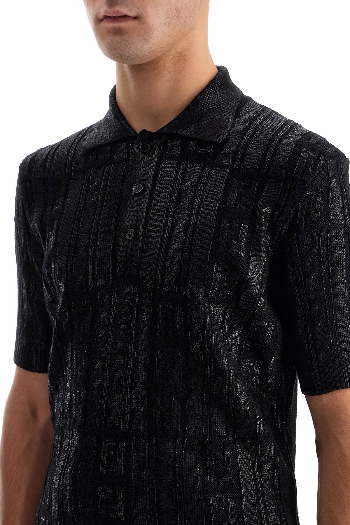 'shiny ff knit polo