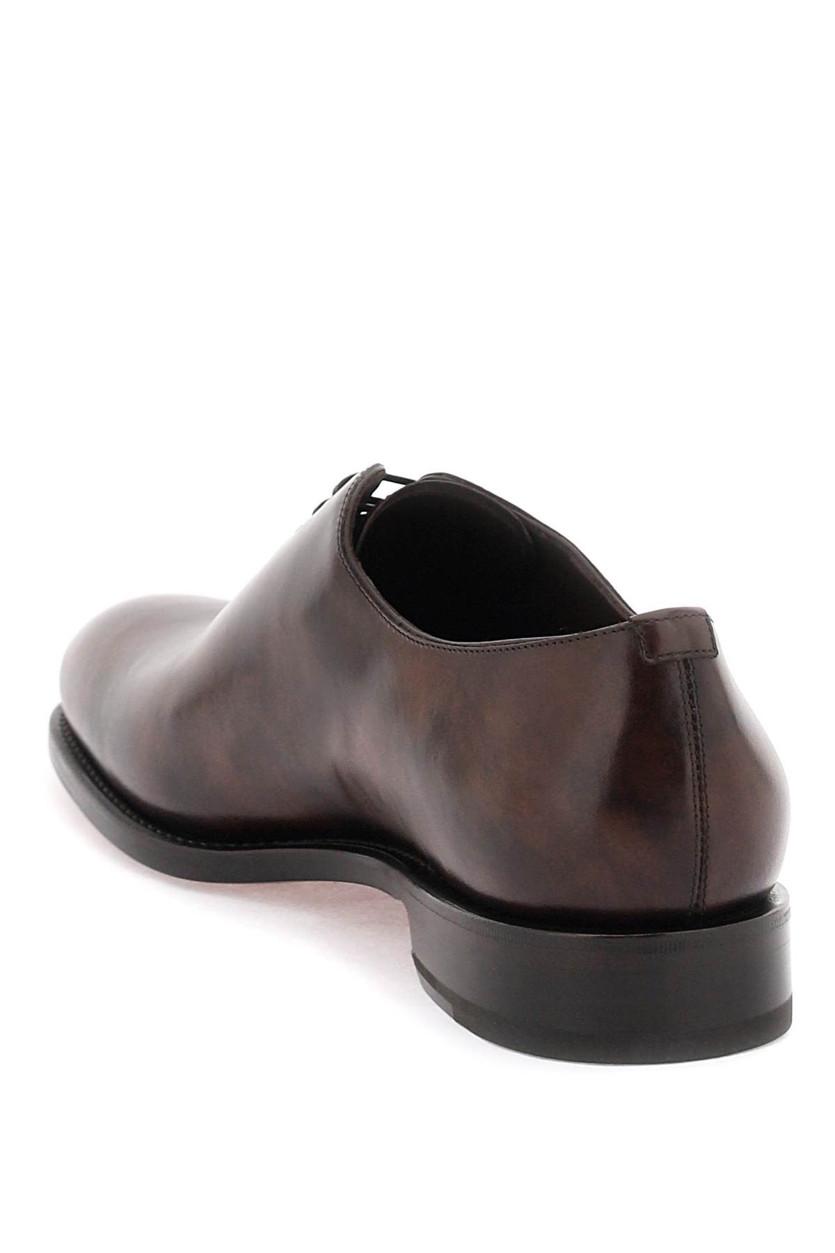 shiny leather oxford lace-ups
