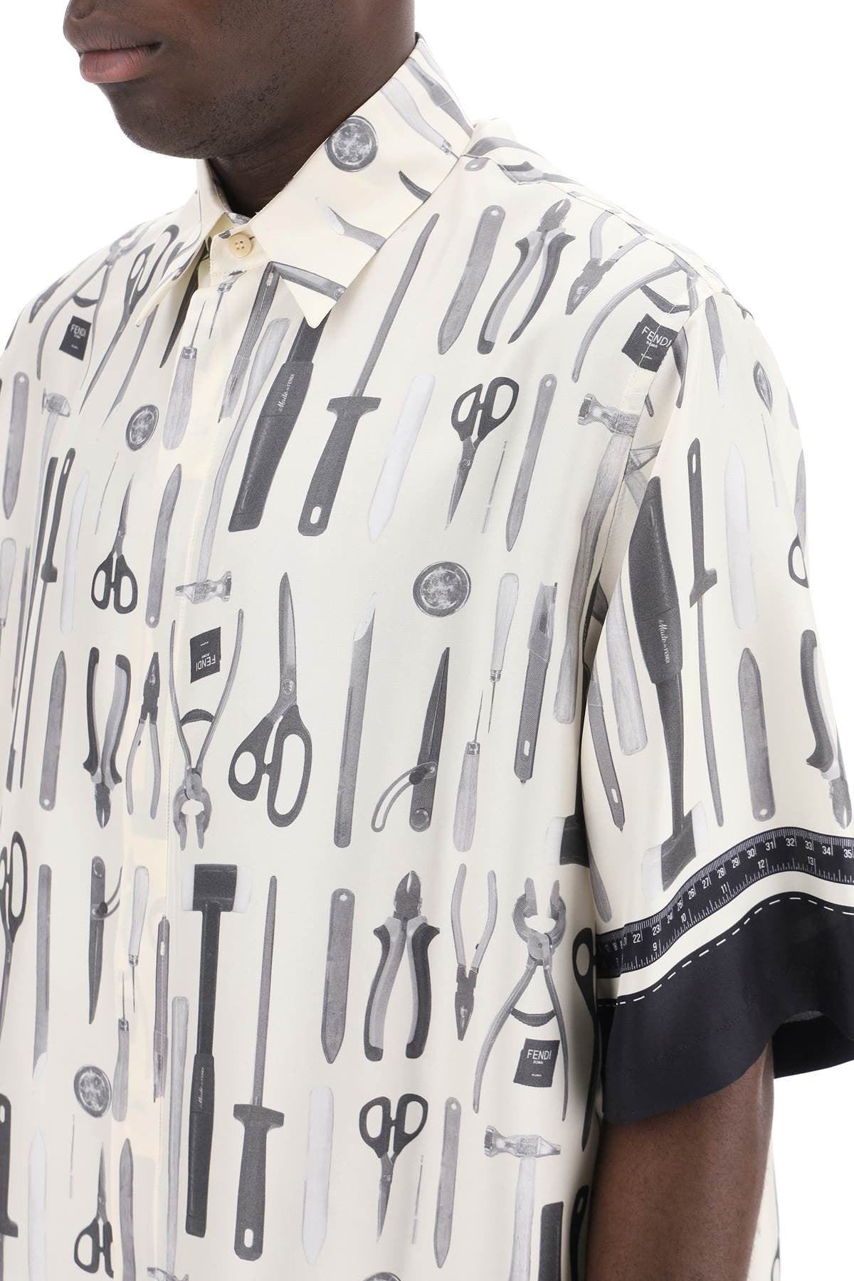 short-sleeved silk shirt for