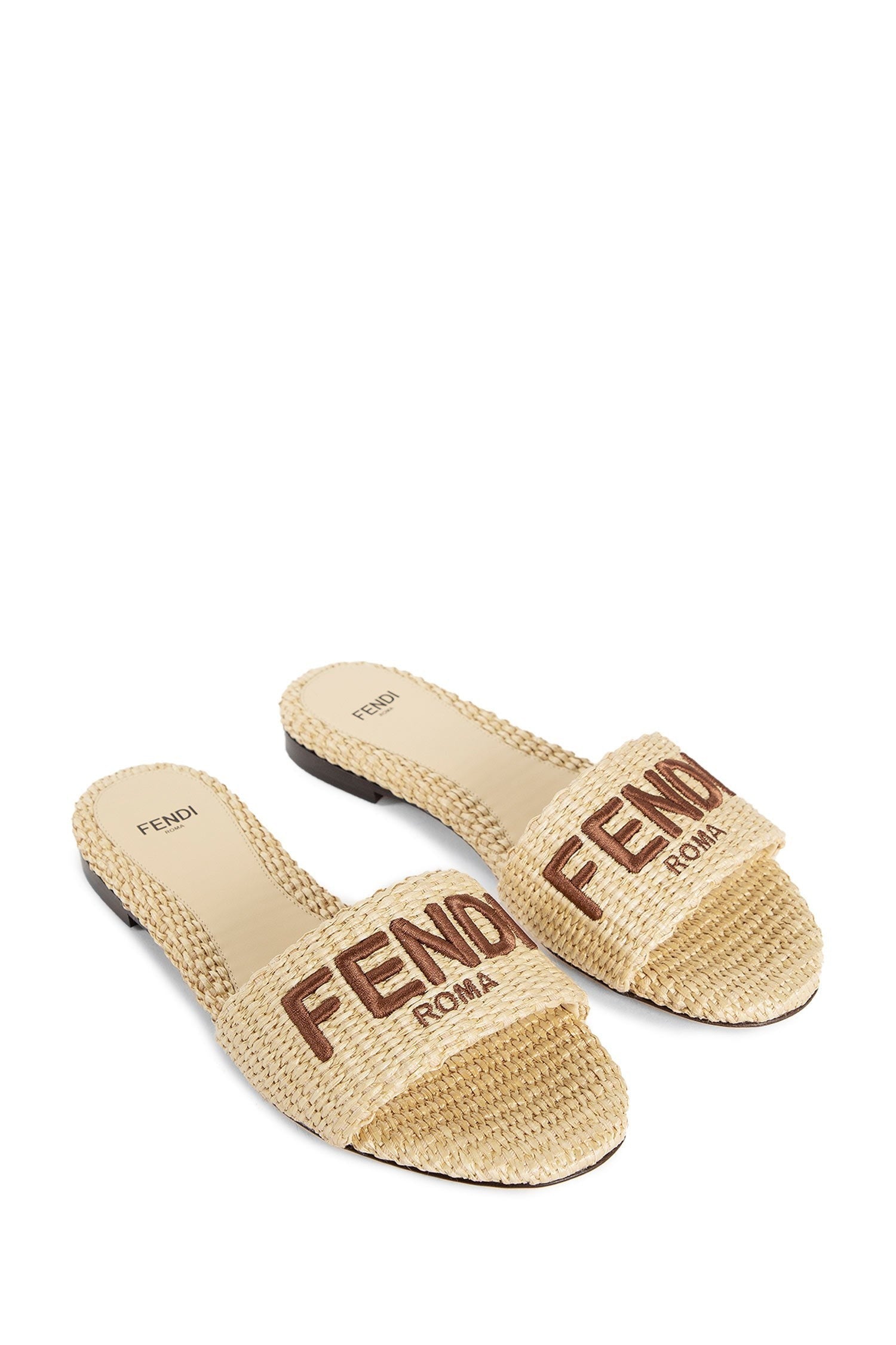 Signature Raffia Slides
