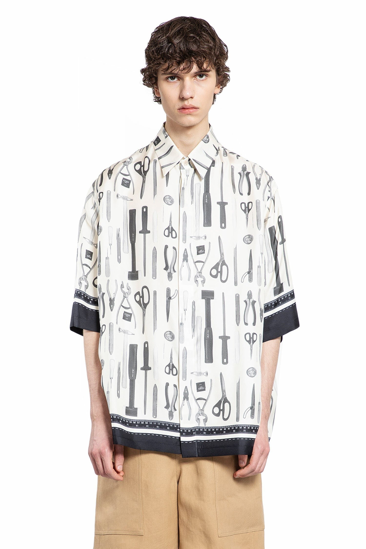 Silk Tool Print Shirt