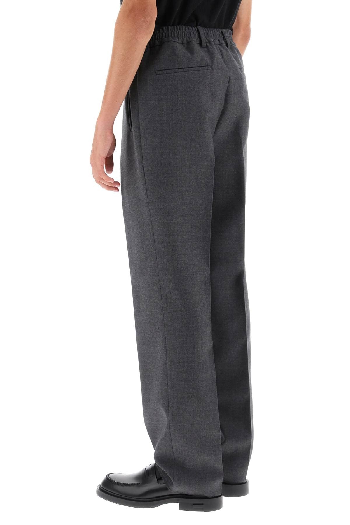 Single Pleat Merino Wool Trousers