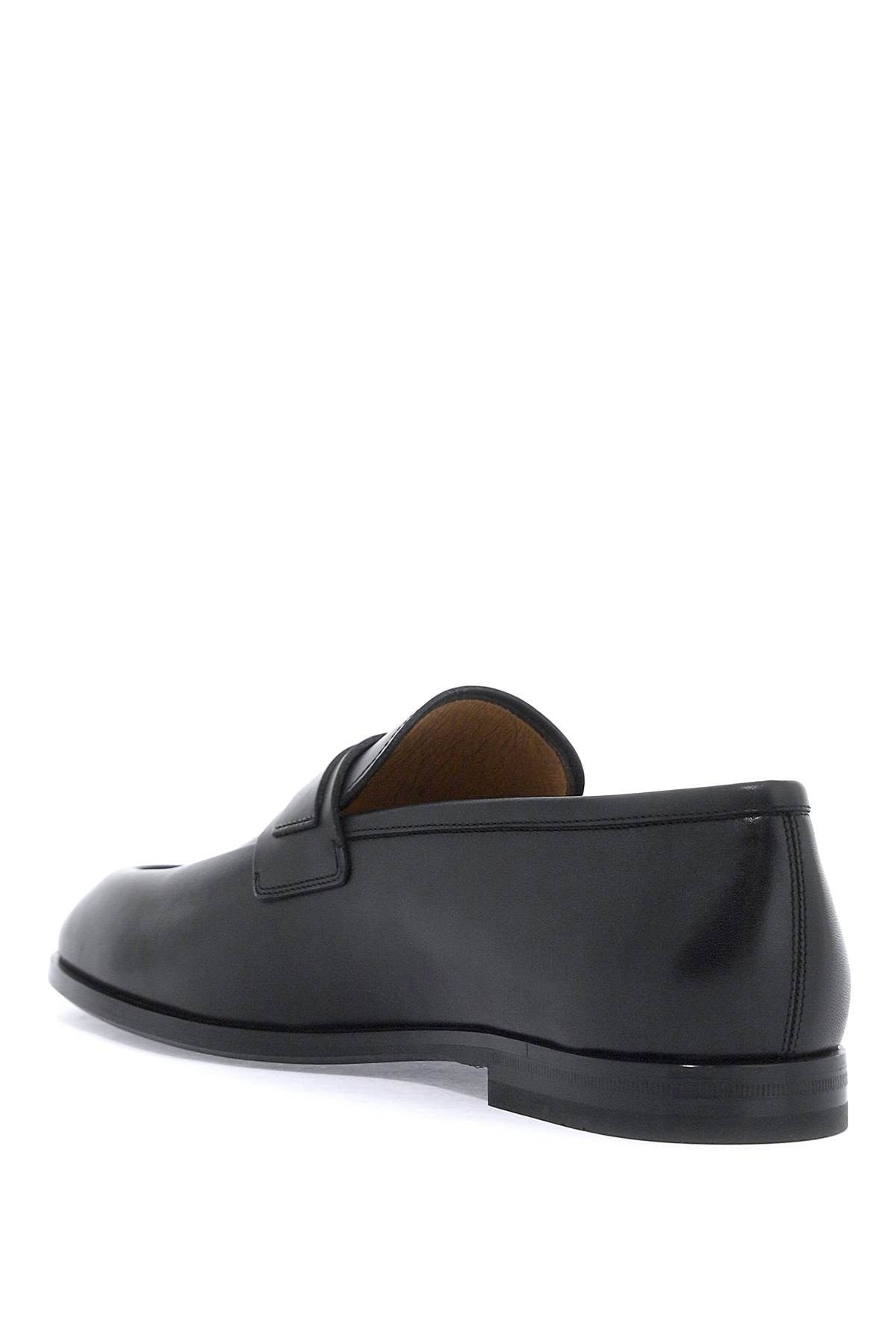 smooth leather loafers with gancini