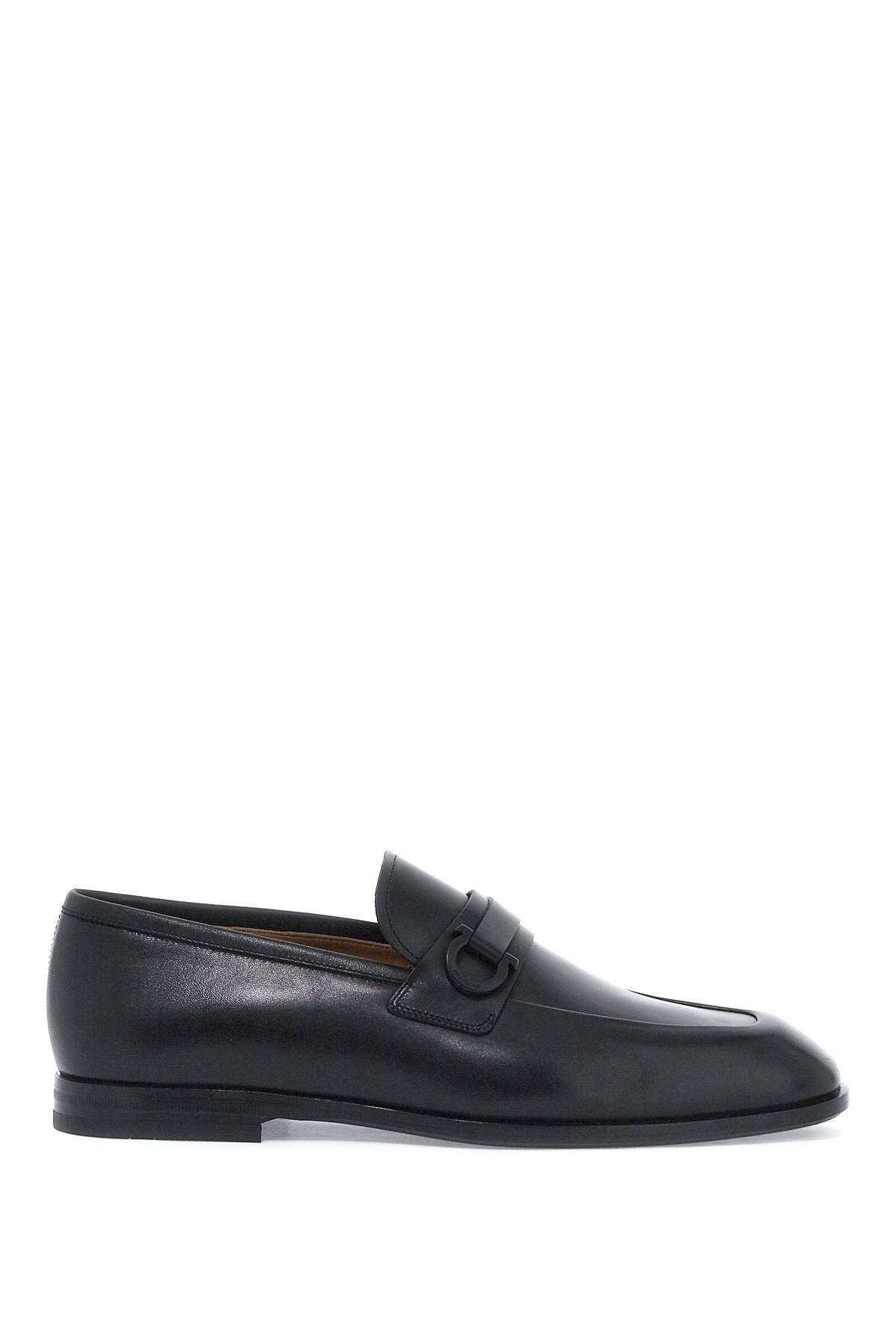 smooth leather loafers with gancini
