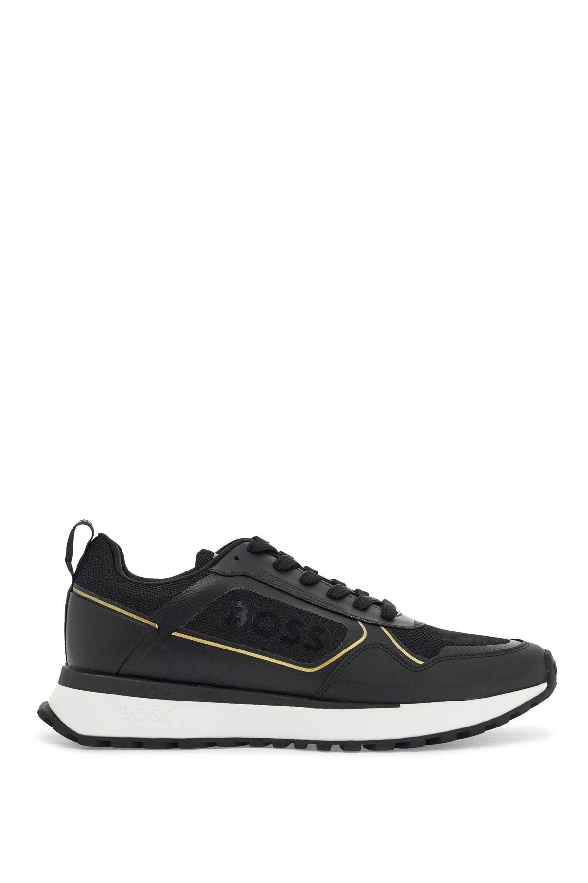sneakers jonah runn merbl nere con dettagli oro e suola in gomma