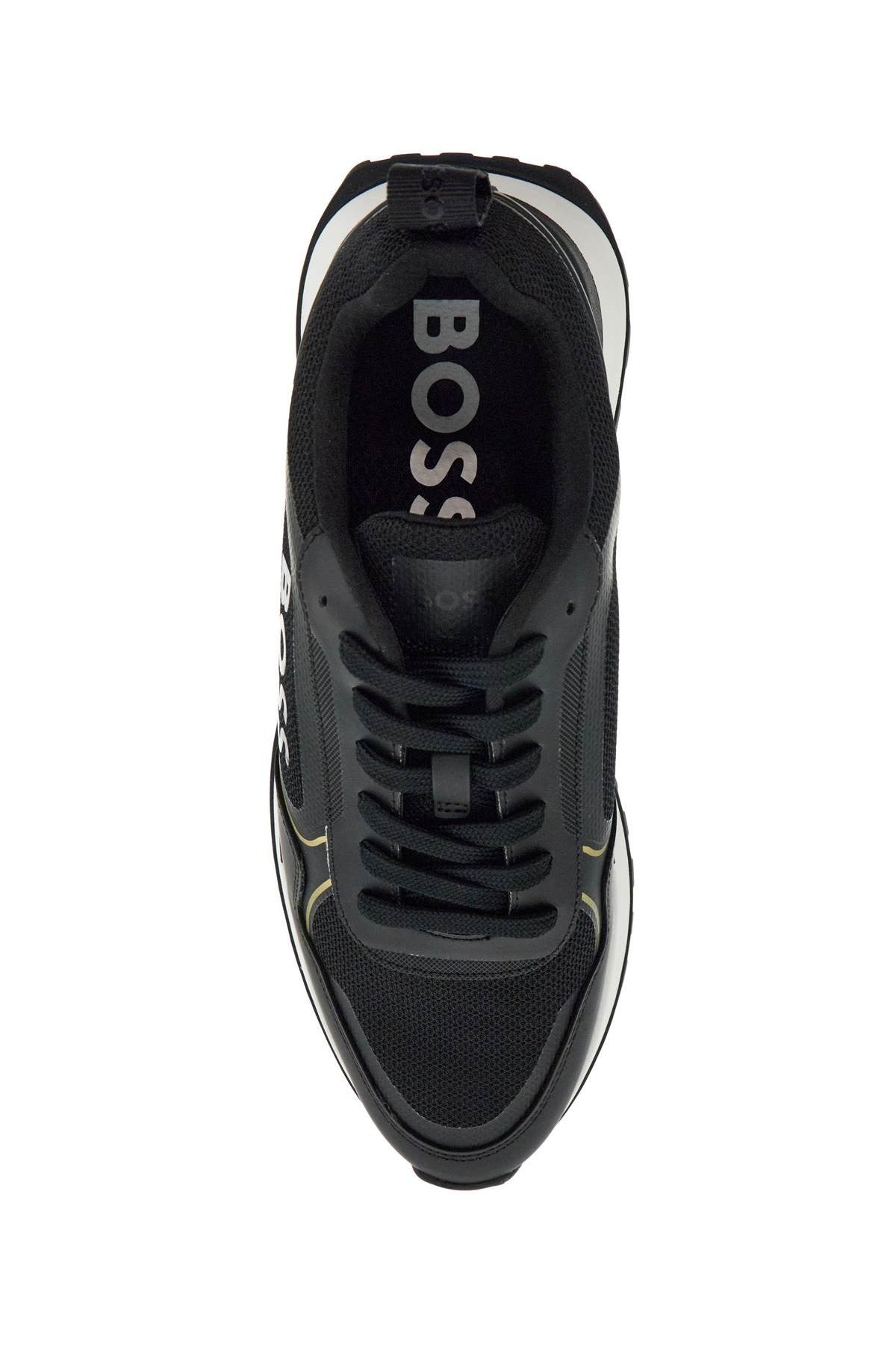 sneakers jonah runn merbl nere con dettagli oro e suola in gomma