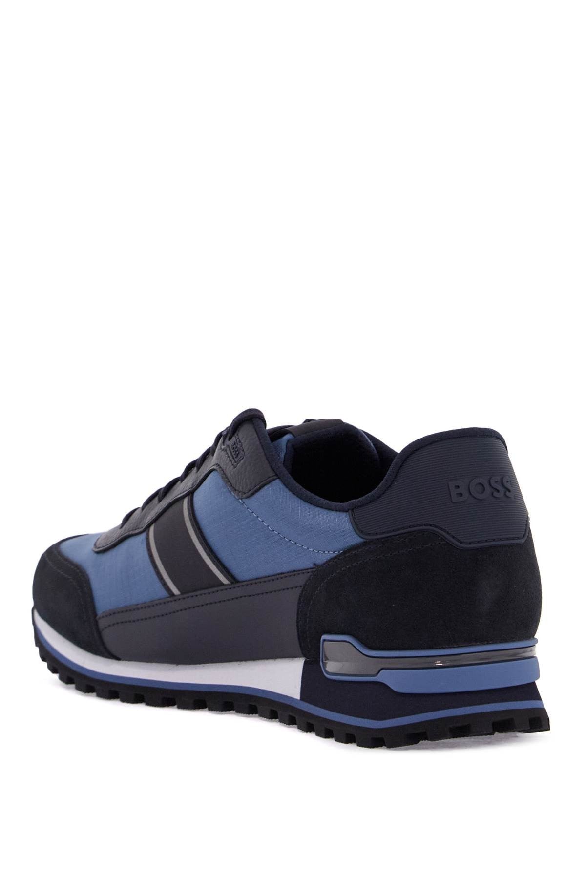 sneakers parkour-l_runn_rsmx blue technical fabric and suede with tank sole