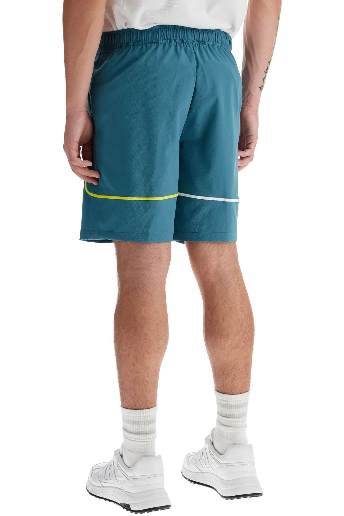 sporty bermuda shorts with contrasting stitching