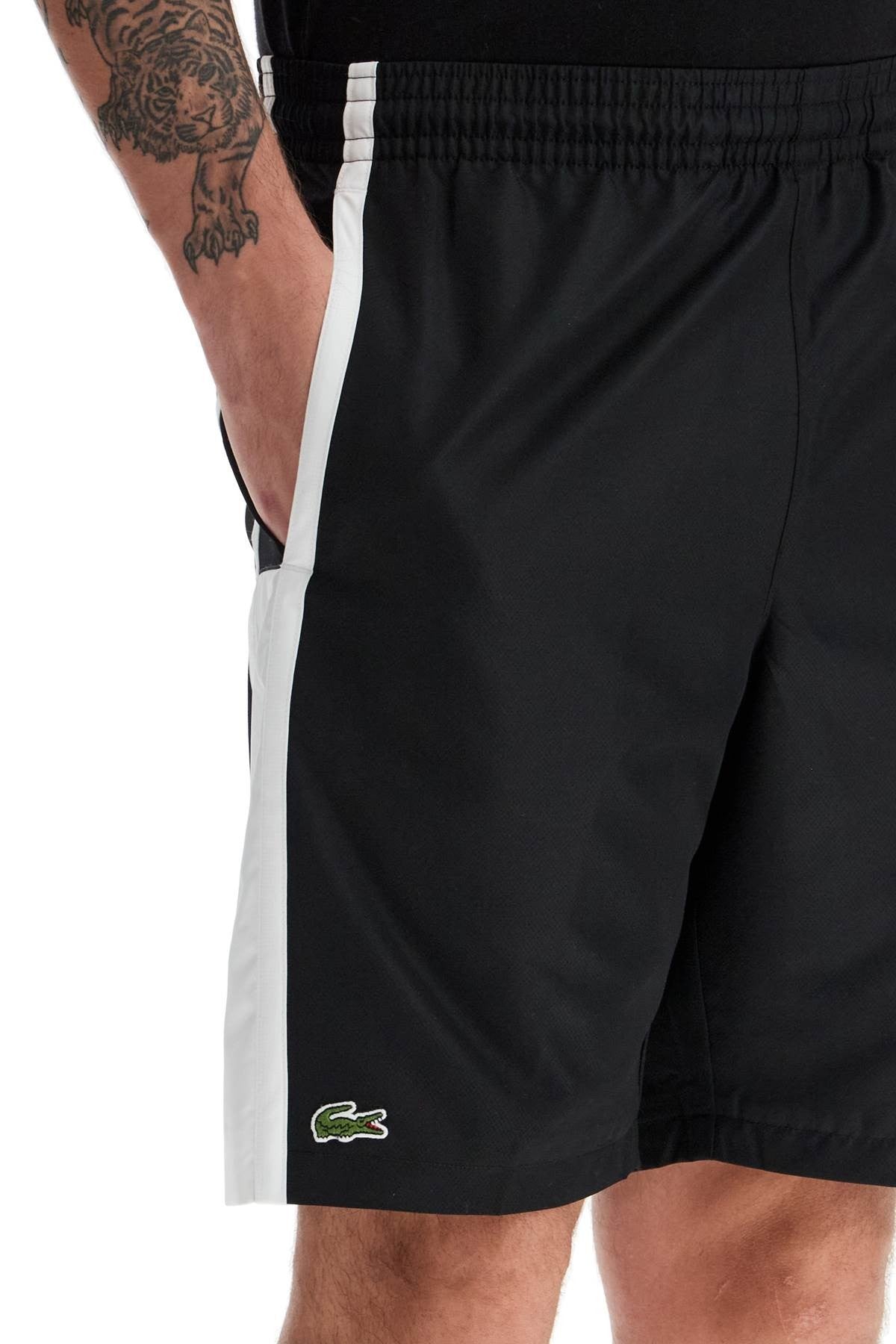 sporty color block bermuda shorts