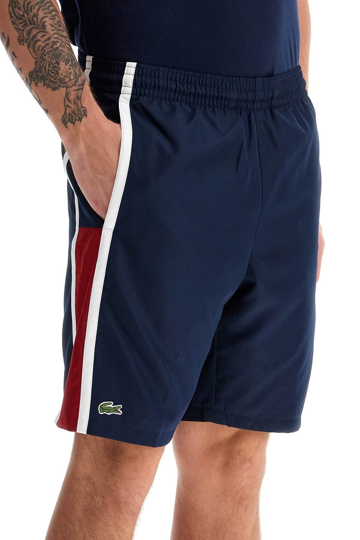 sporty color block bermuda shorts