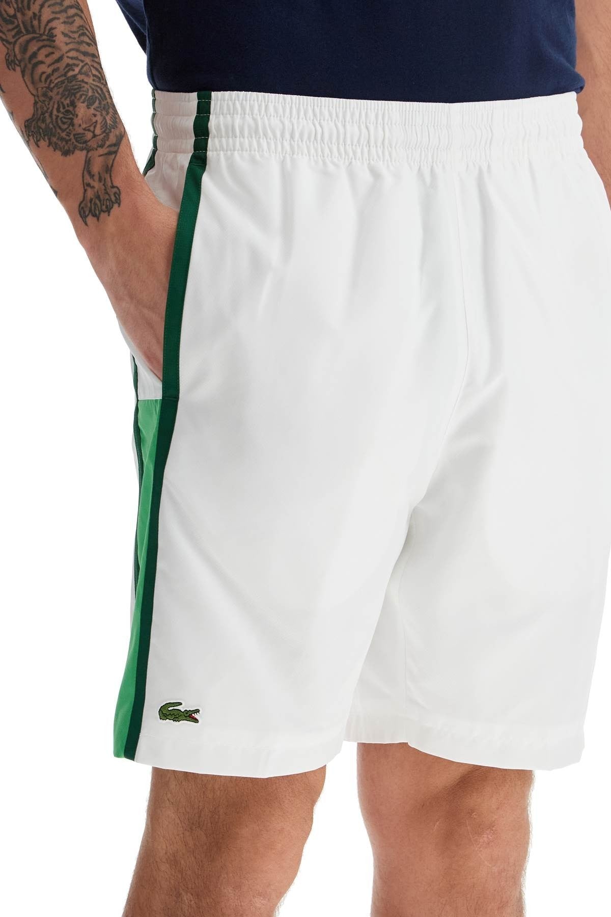 sporty color block bermuda shorts