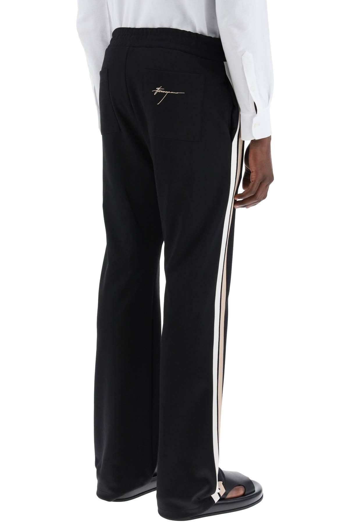 sporty pants with side stripes