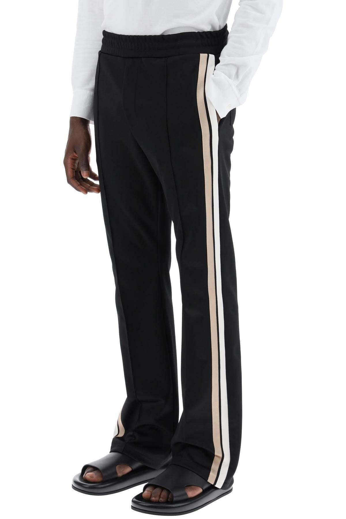 sporty pants with side stripes