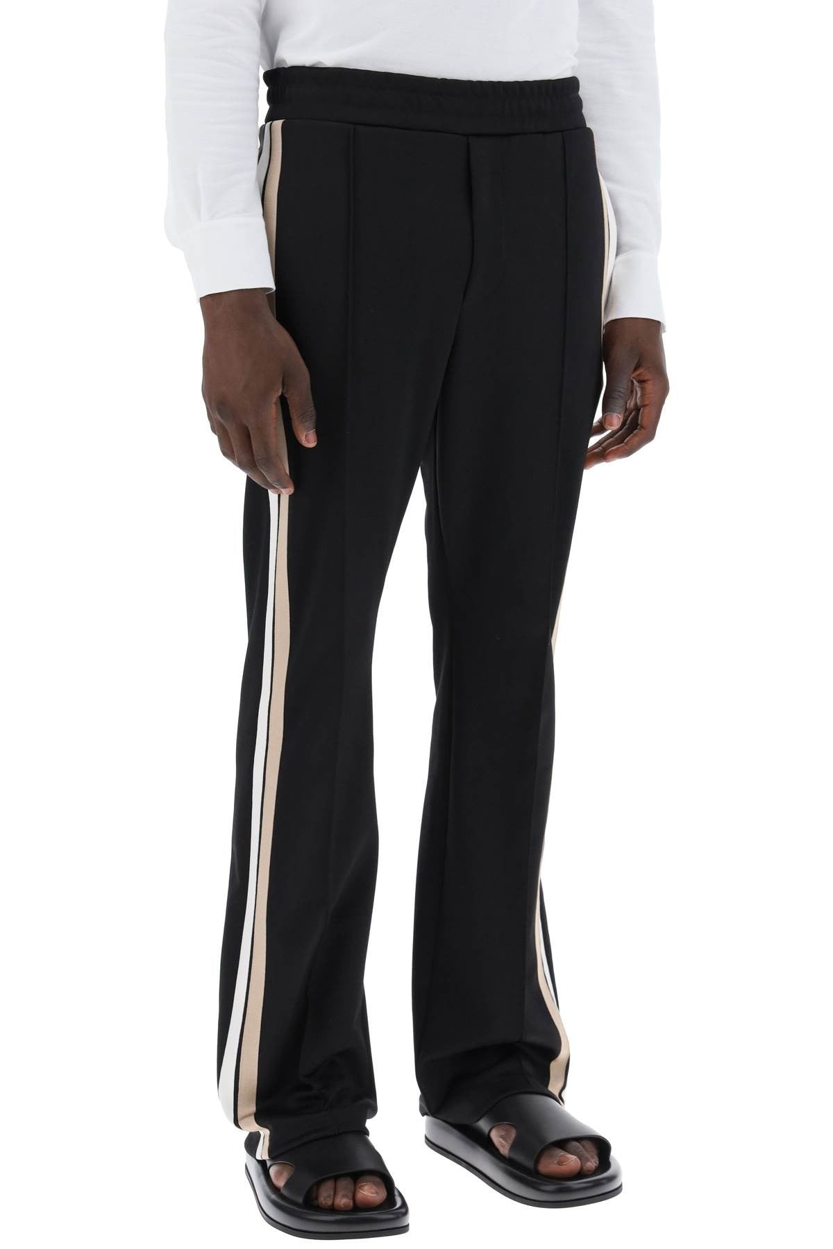 sporty pants with side stripes