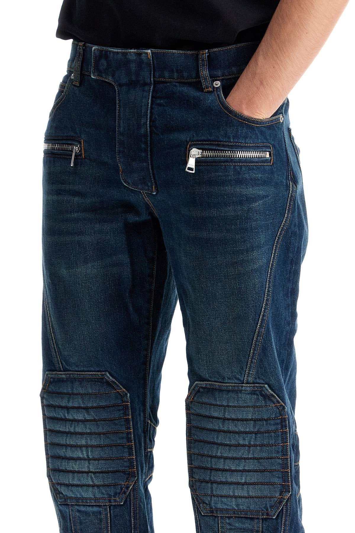 straight leg biker jeans
