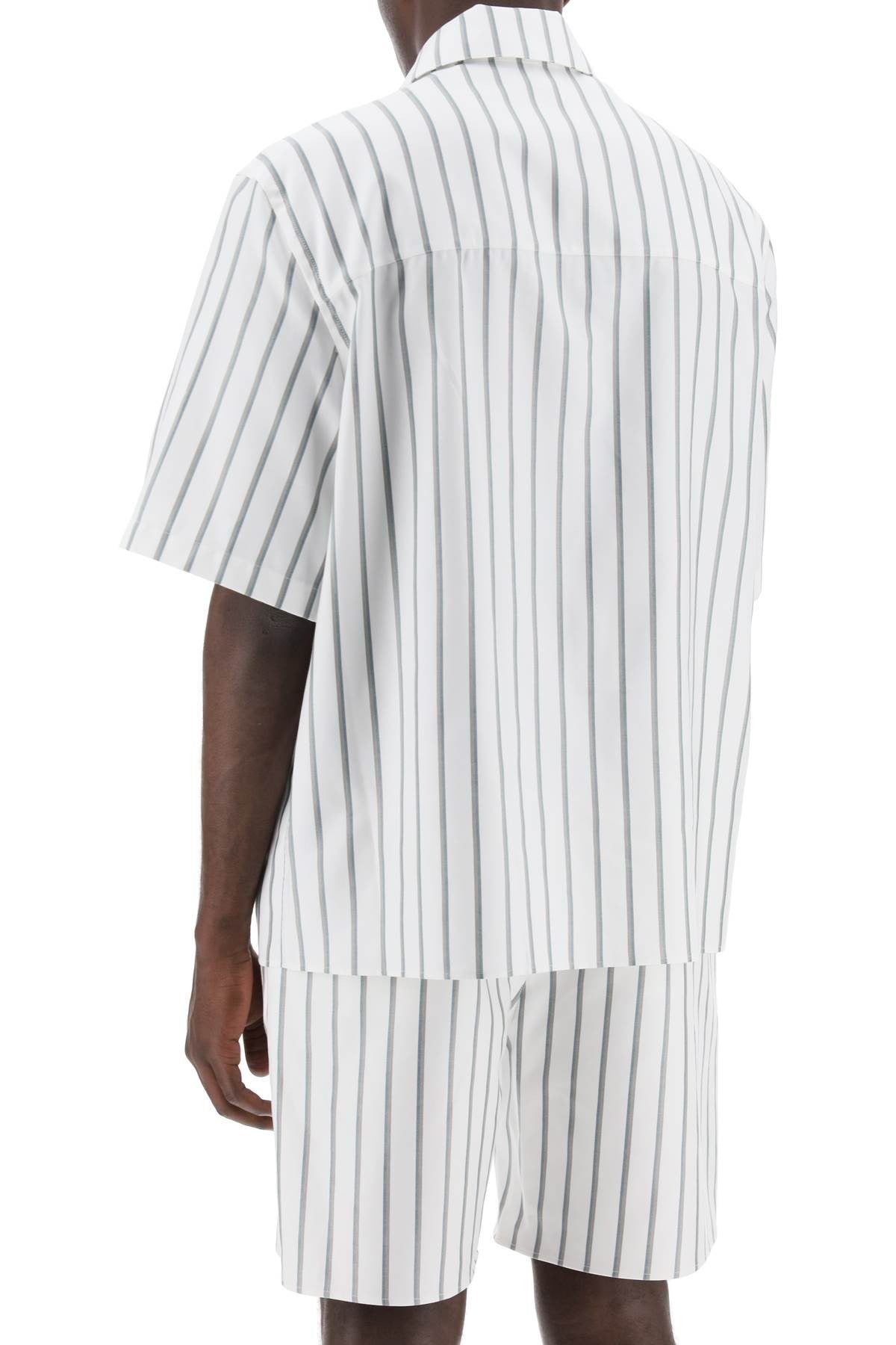 striped bowling shirt with button
