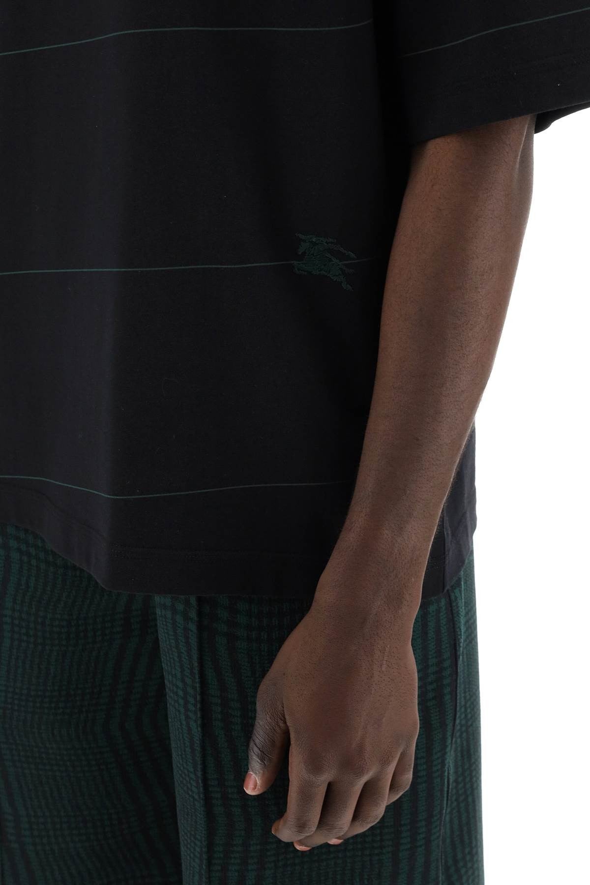 striped t-shirt with ekd embroidery
