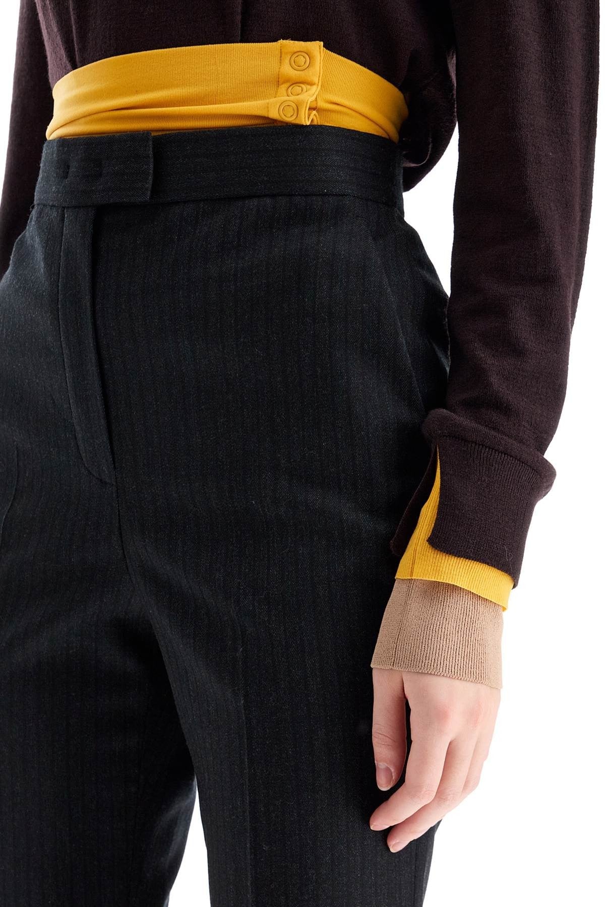 tailored wool pinstripe trousers