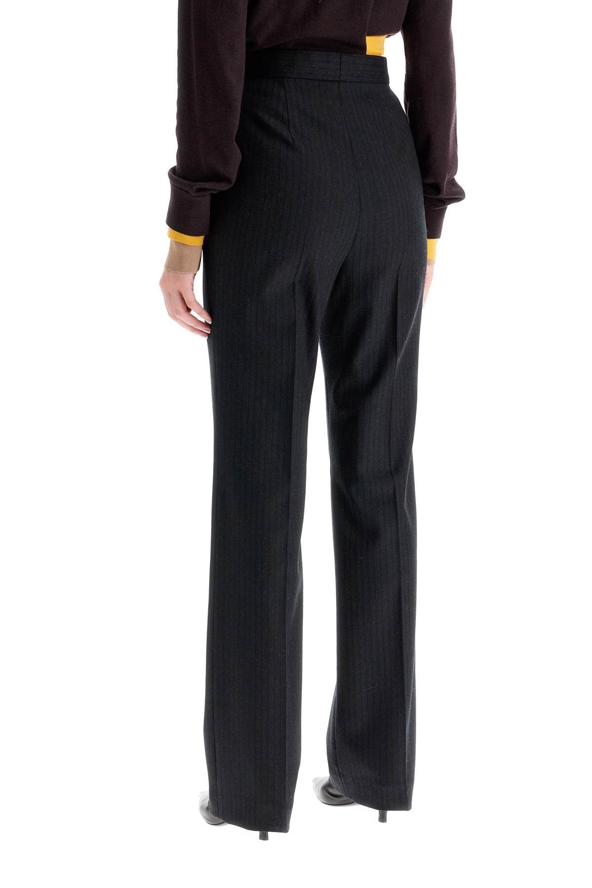 tailored wool pinstripe trousers