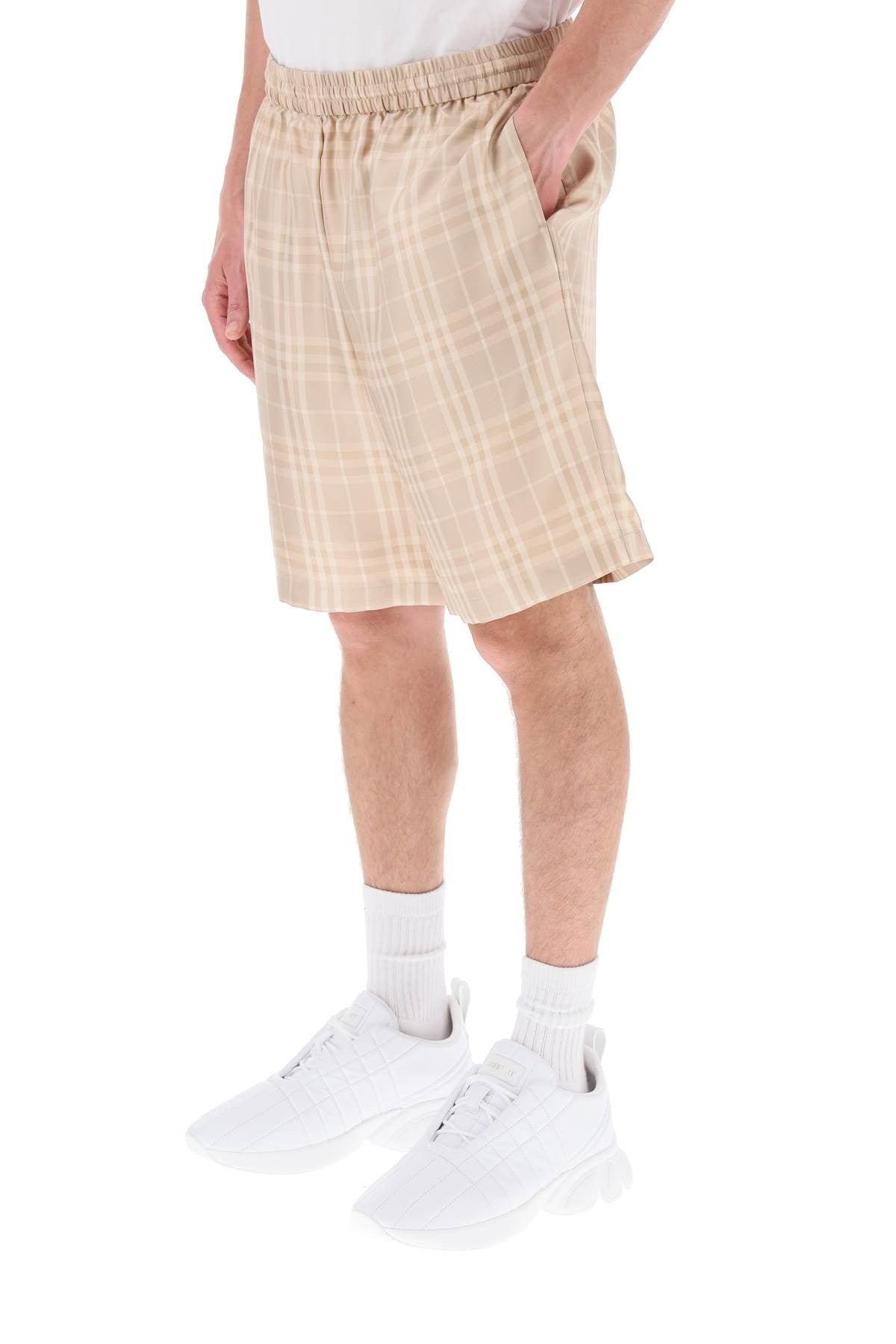 tartan silk shorts