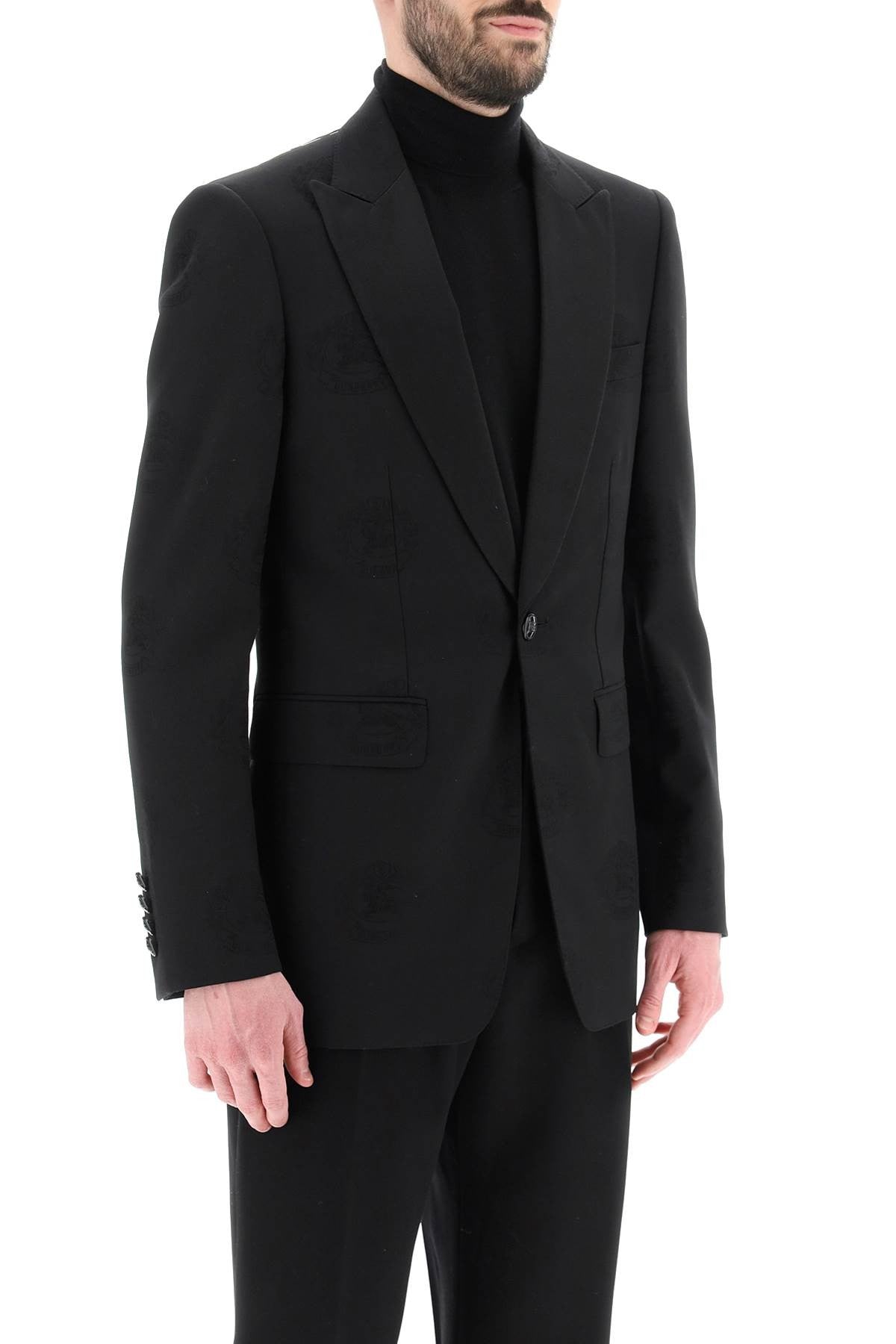 tuxedo jacket with jacquard details
