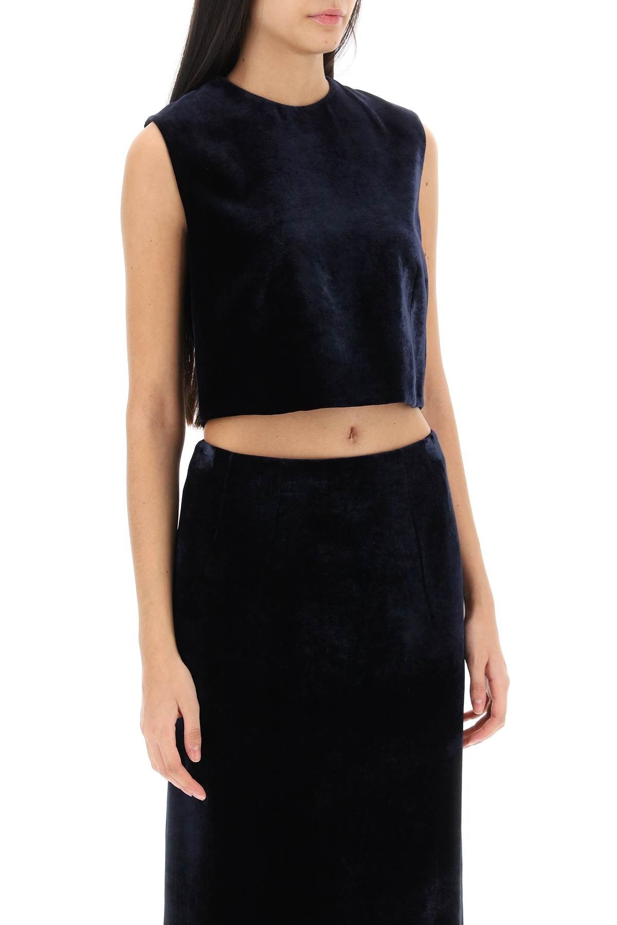 velvet cropped top