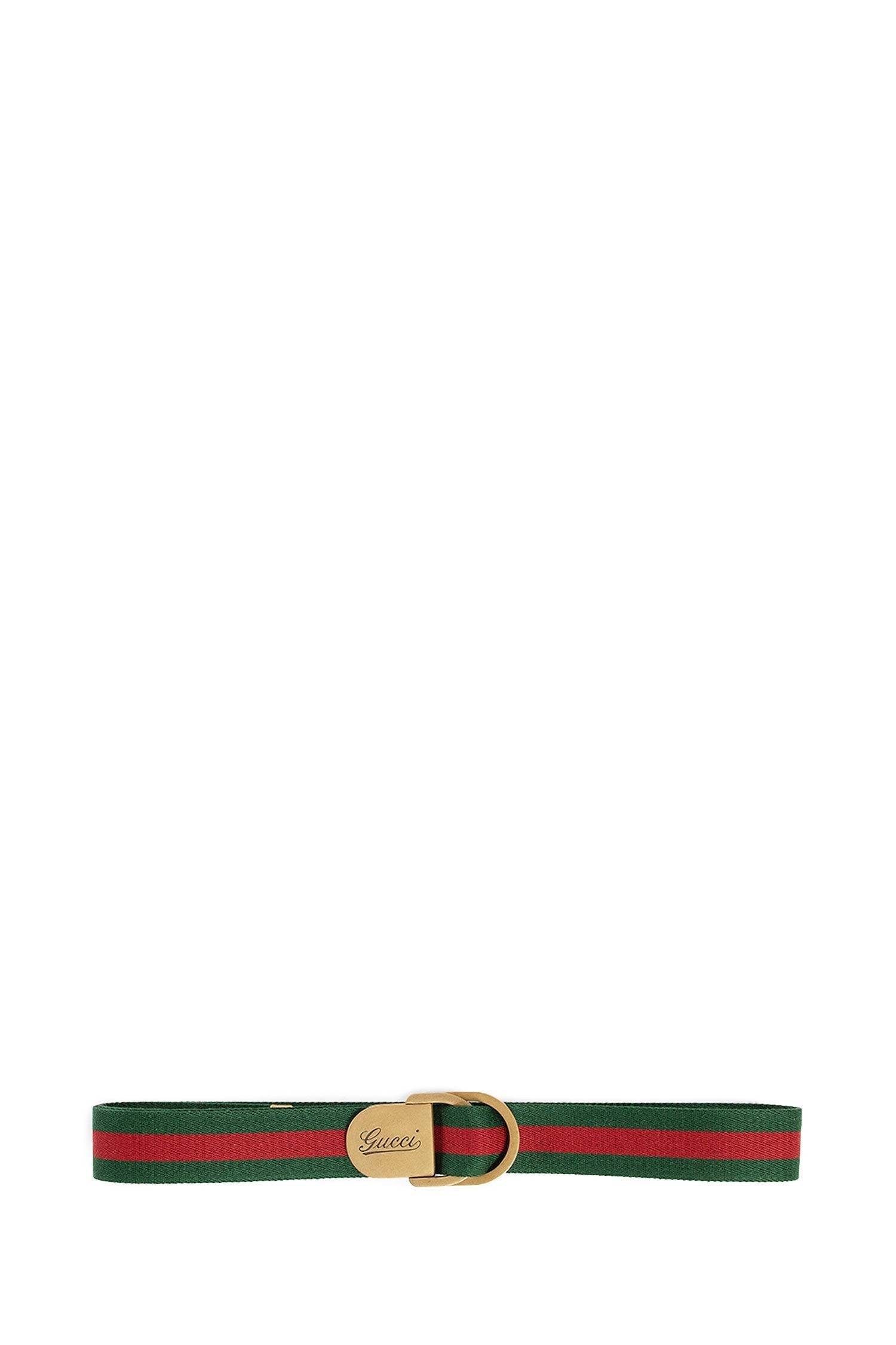 Web Wide Belt With ''Gucci'' Script Buckle