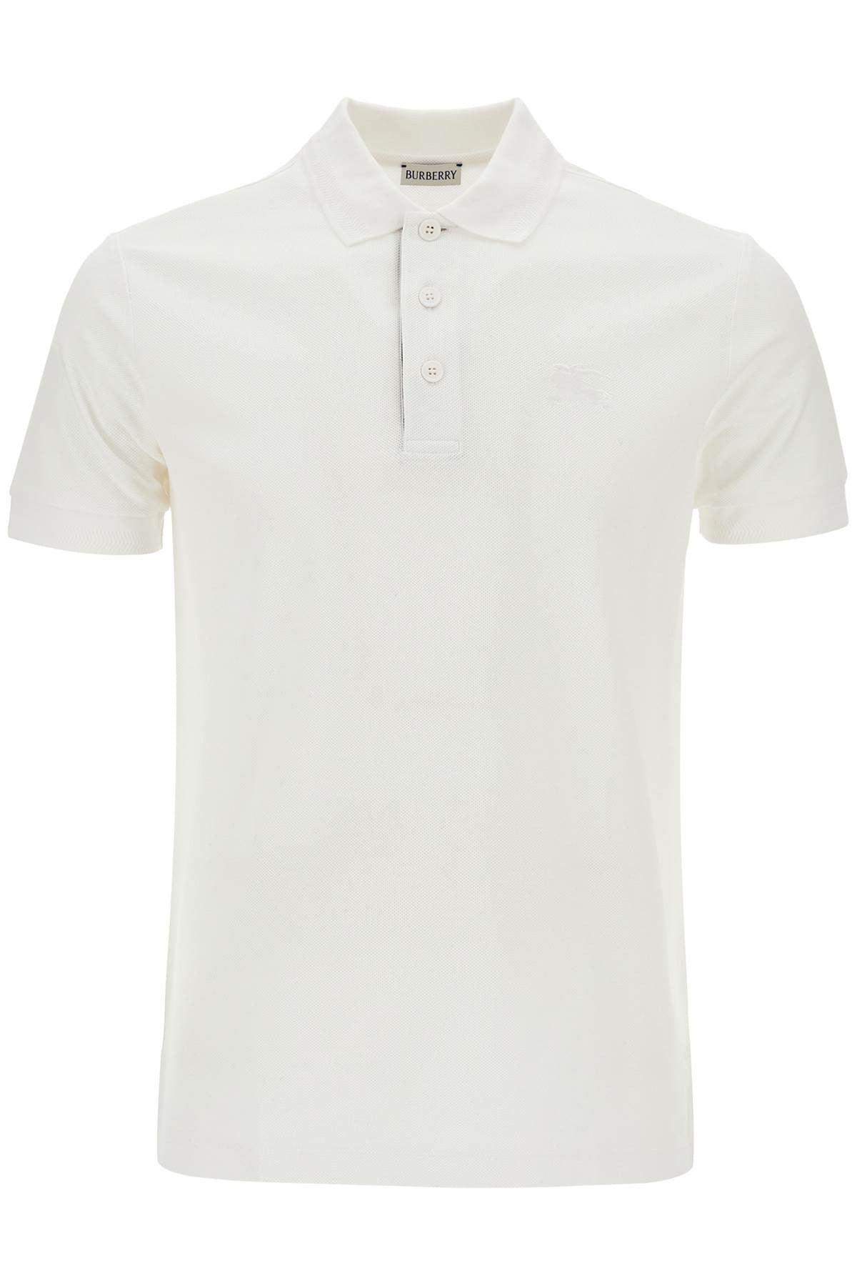 white cotton polo with embroidered logo