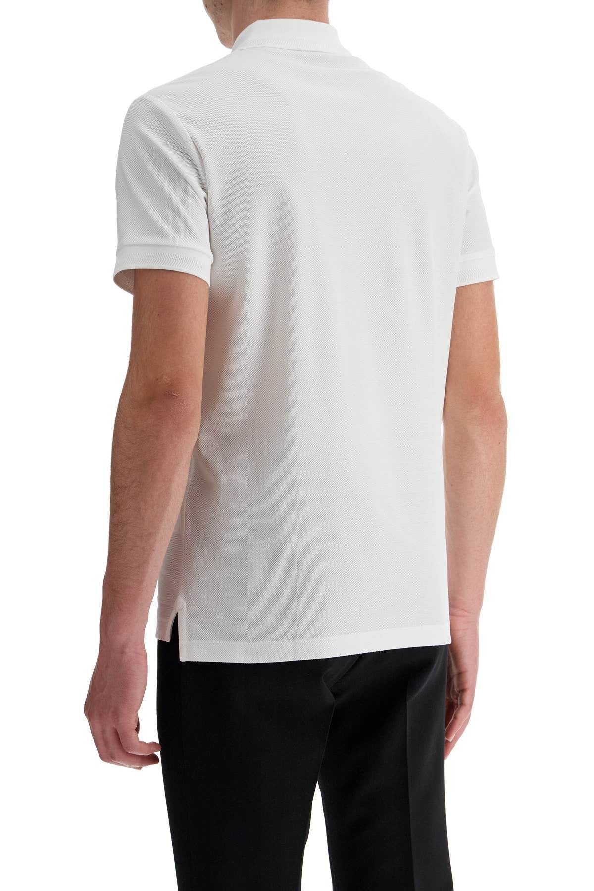 white cotton polo with embroidered logo