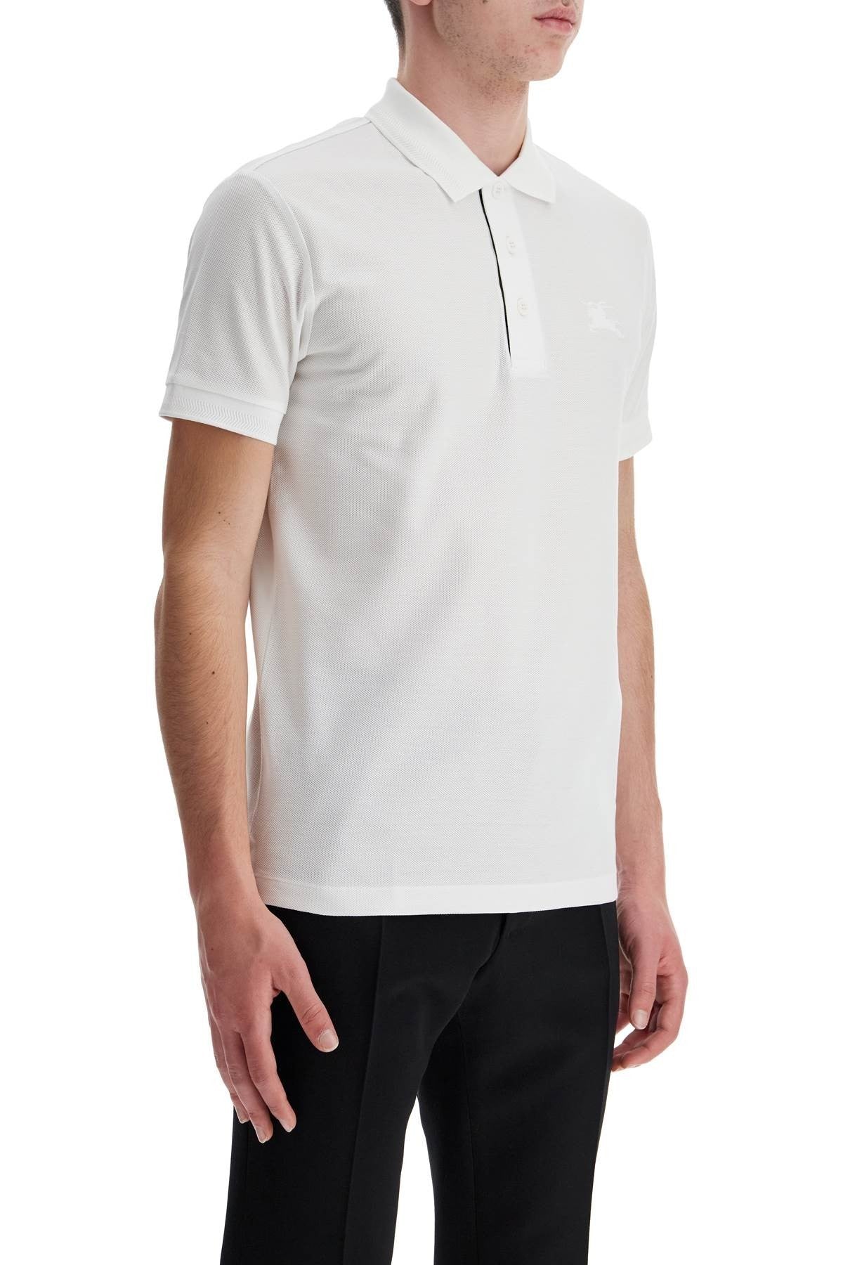 white cotton polo with embroidered logo