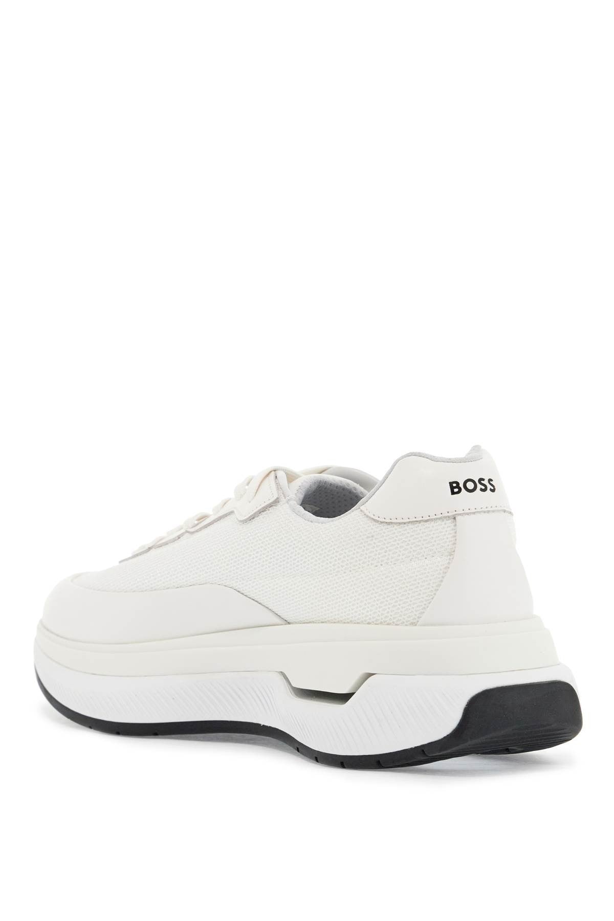 white cotton void_runn_ltny sneakers with hook-and-loop closure
