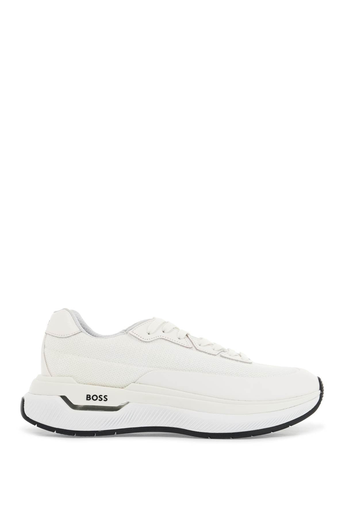 white cotton void_runn_ltny sneakers with hook-and-loop closure