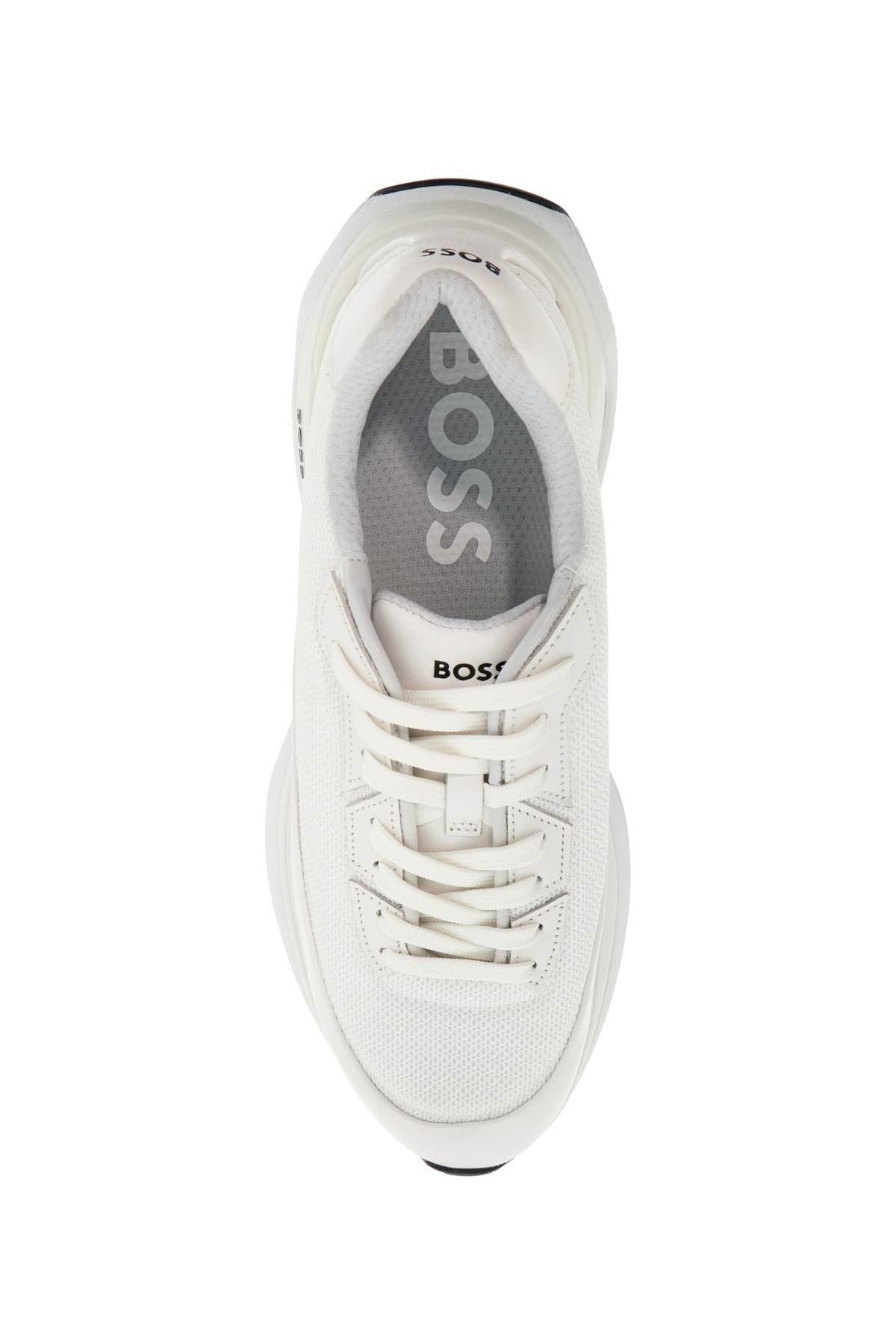 white cotton void_runn_ltny sneakers with hook-and-loop closure