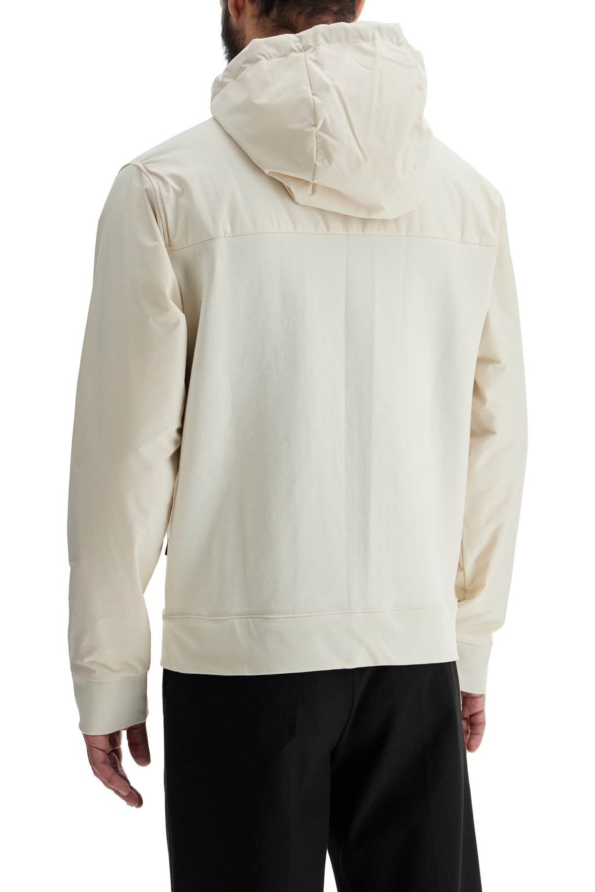 white slim fit zip-up hoodie