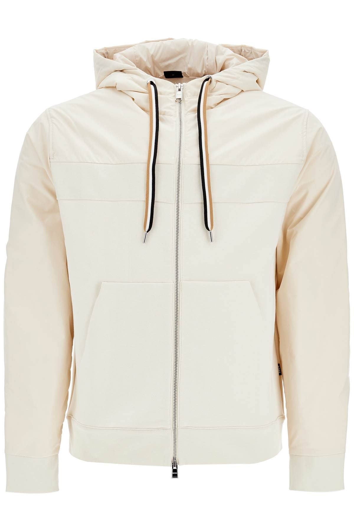 white slim fit zip-up hoodie