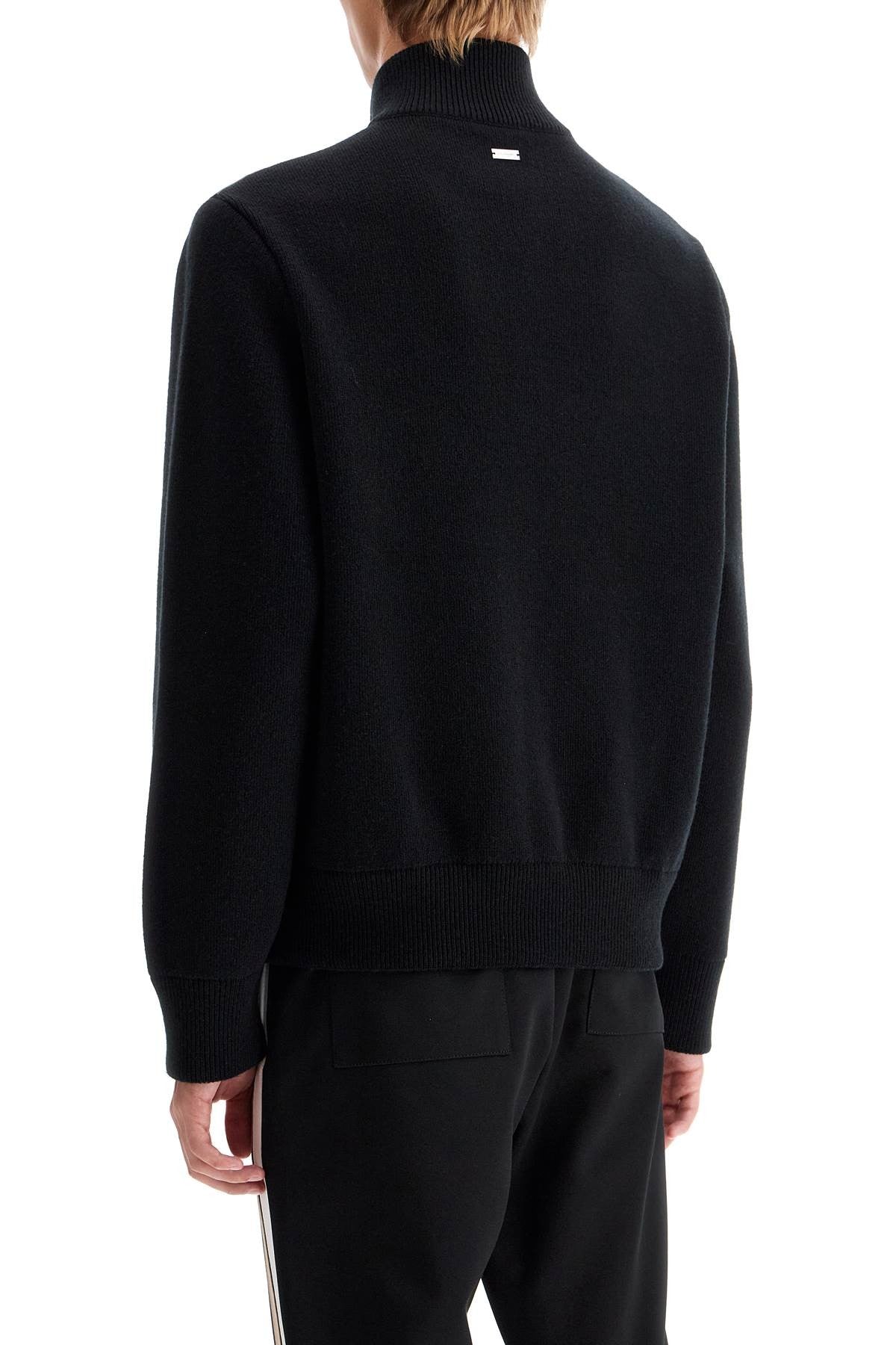 wool and leather cardigan