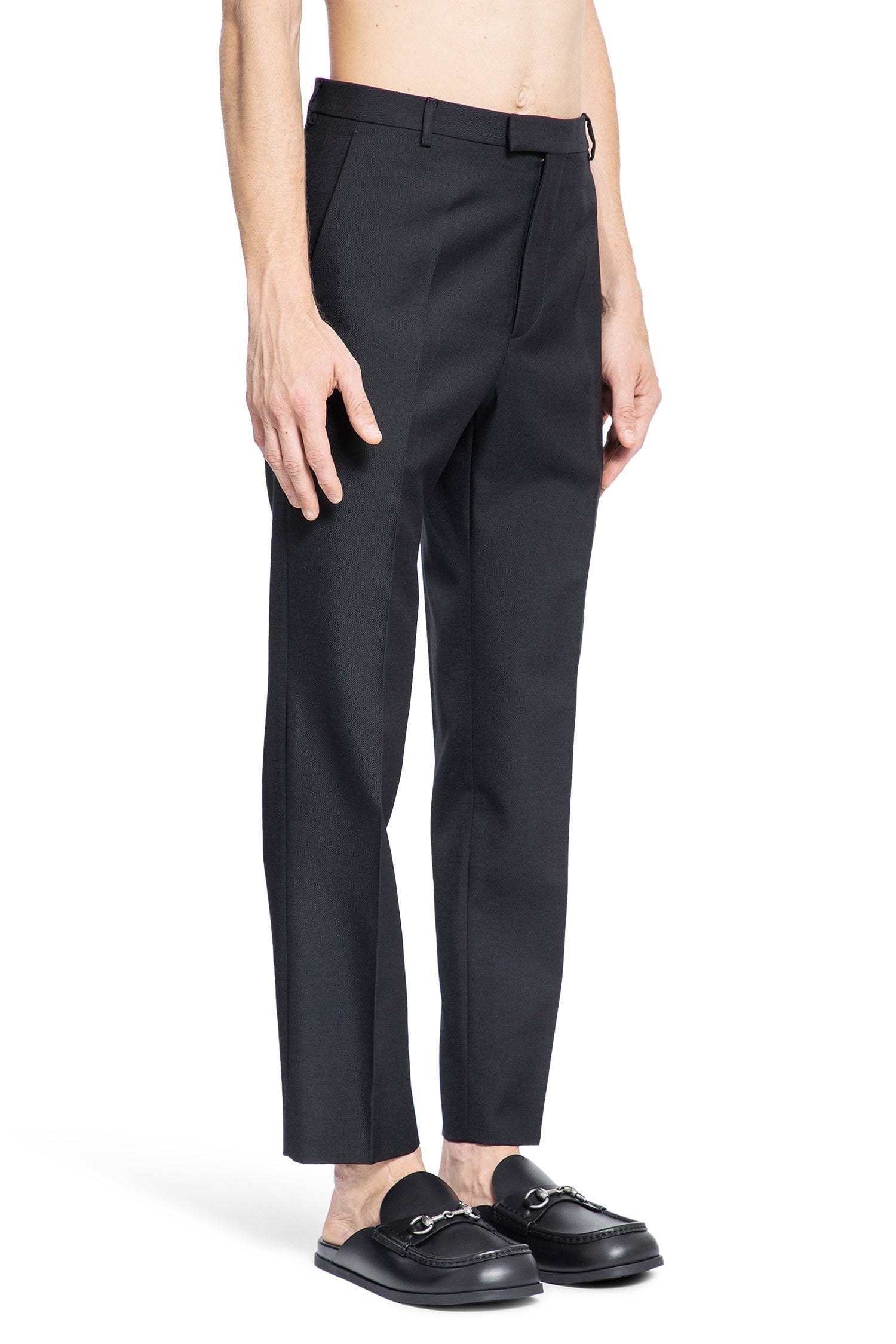 Wool Blend Twill Trousers