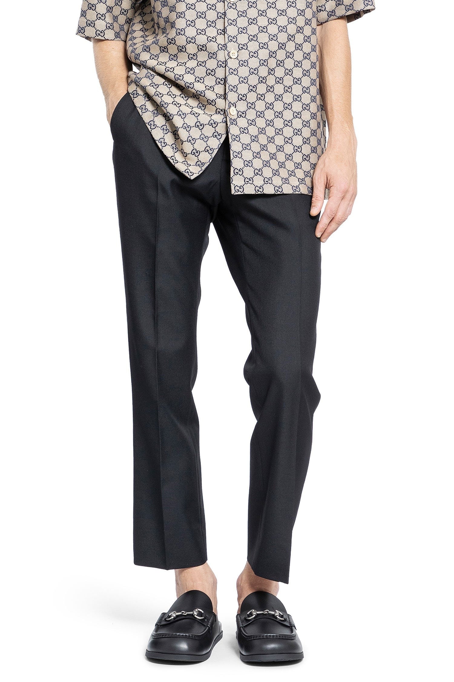 Wool Blend Twill Trousers