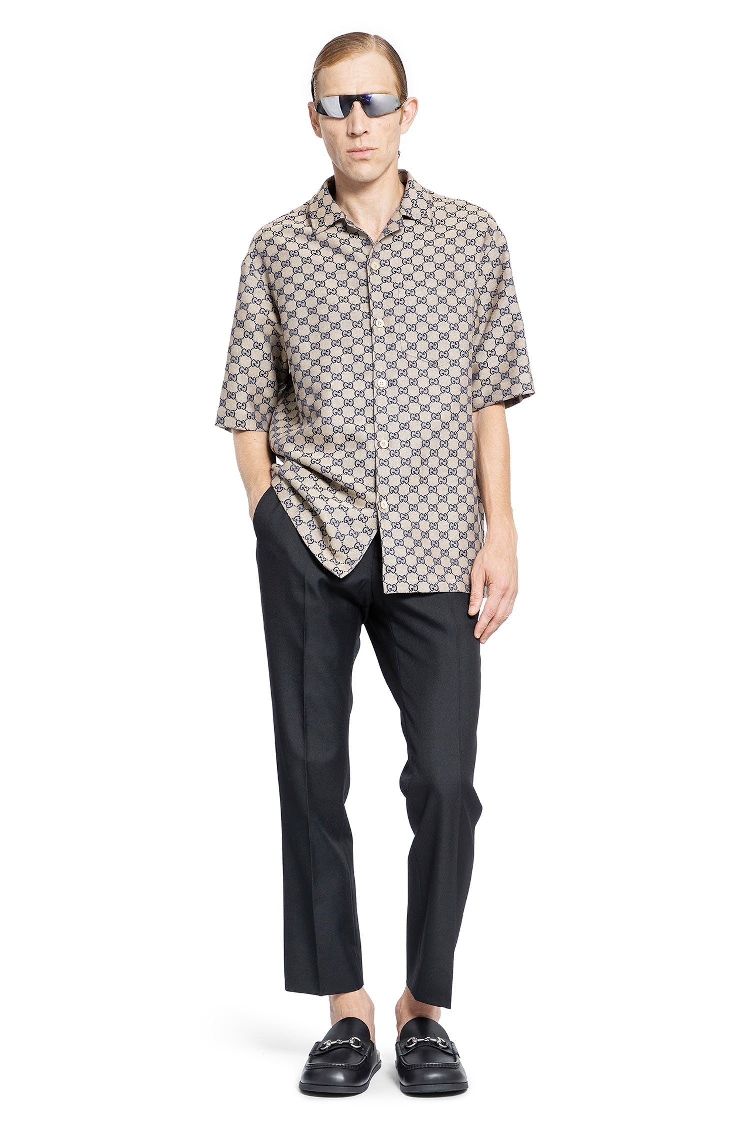 Wool Blend Twill Trousers