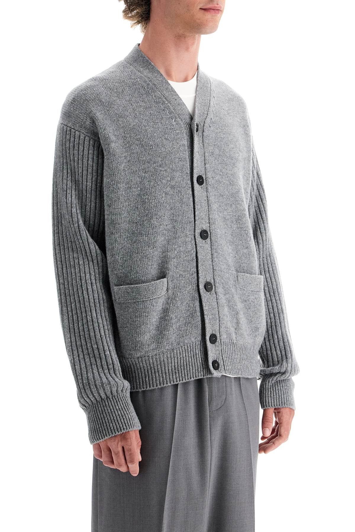 wool cardigan with patches