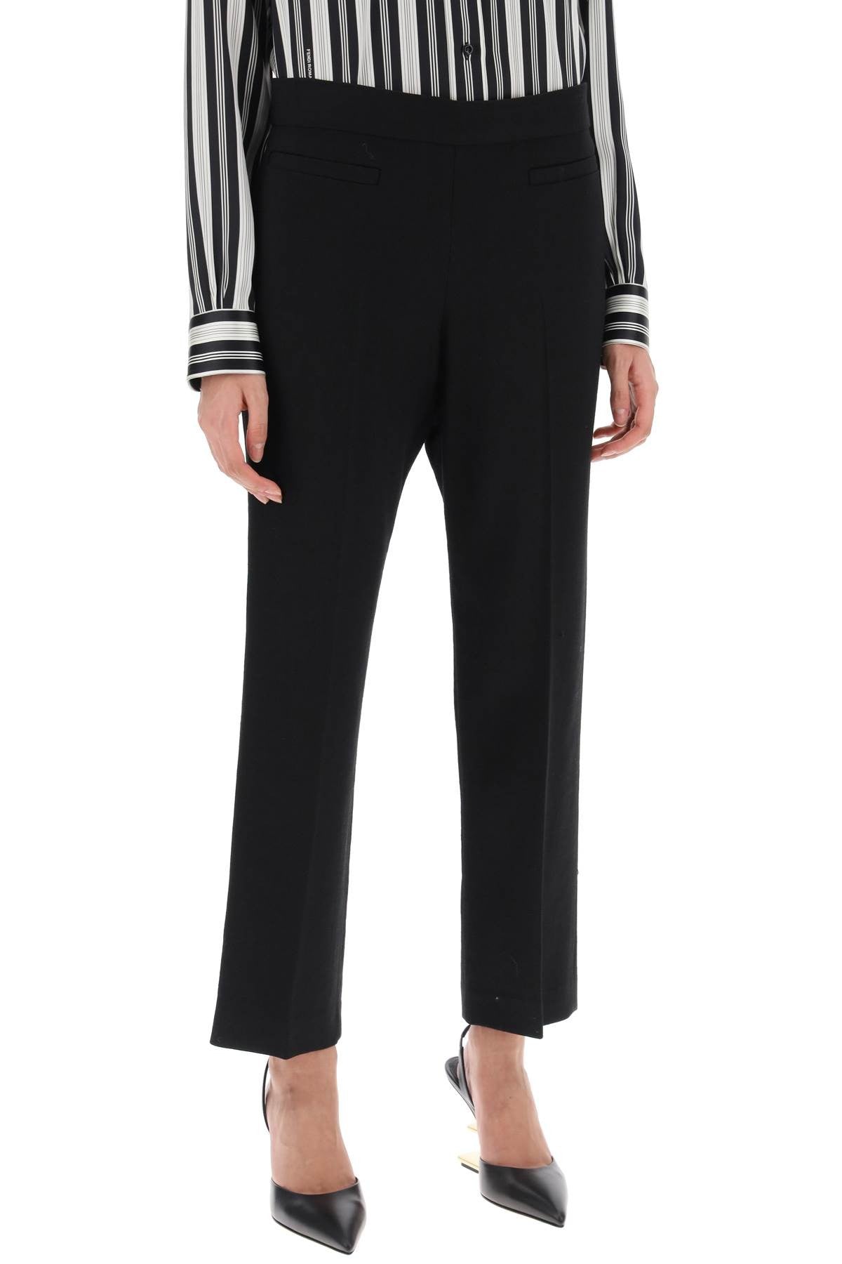 wool crepe trousers